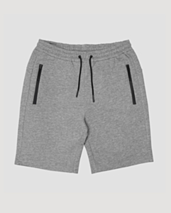 Grey Melange Zip Pocket Jersey Shorts