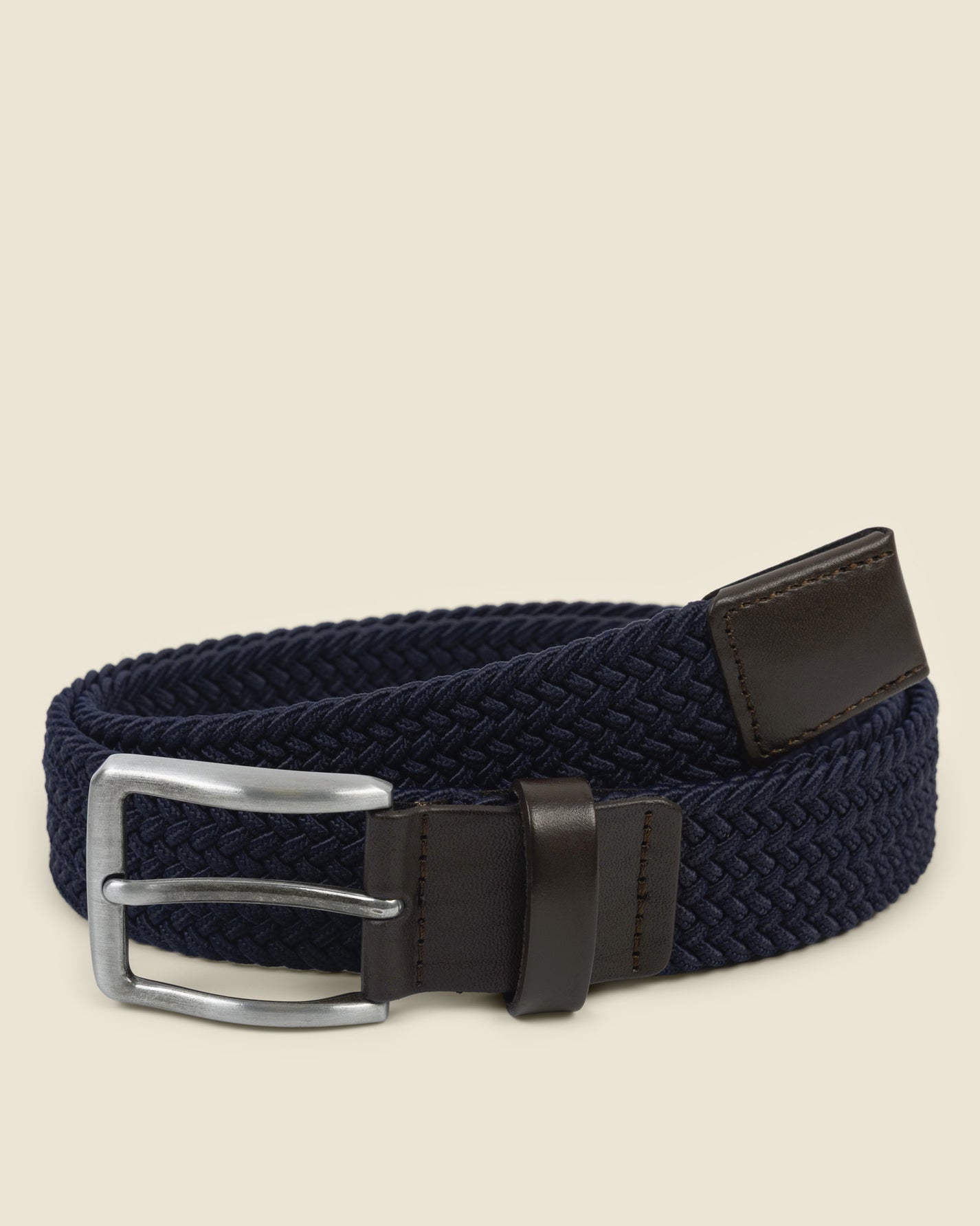 Korp - Woven Leather Trim Stretch Belt