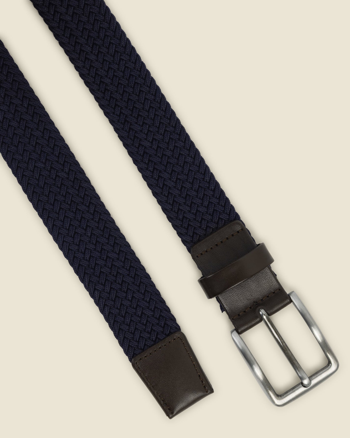 Korp - Woven Leather Trim Stretch Belt