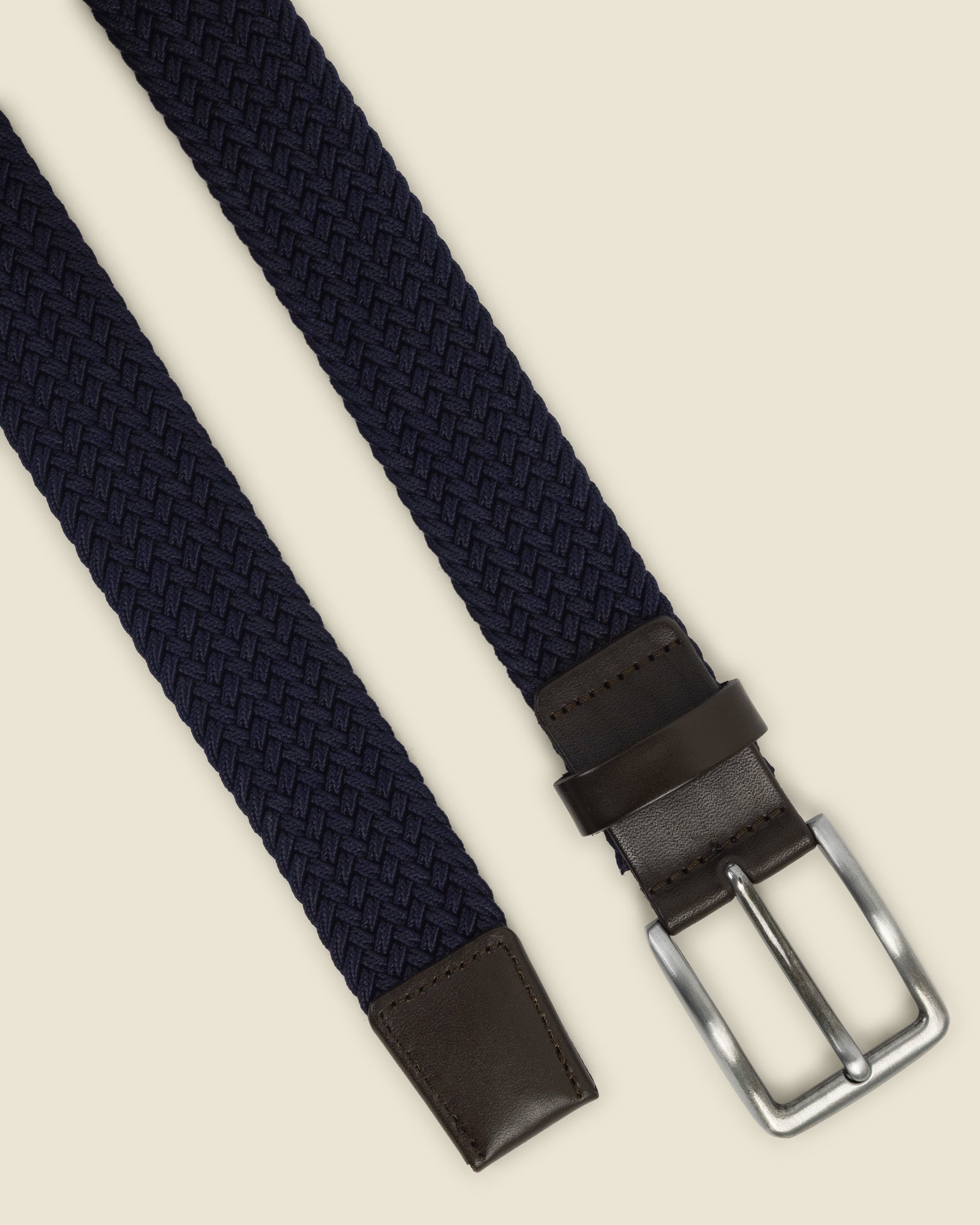 Korp - Woven Leather Trim Stretch Belt