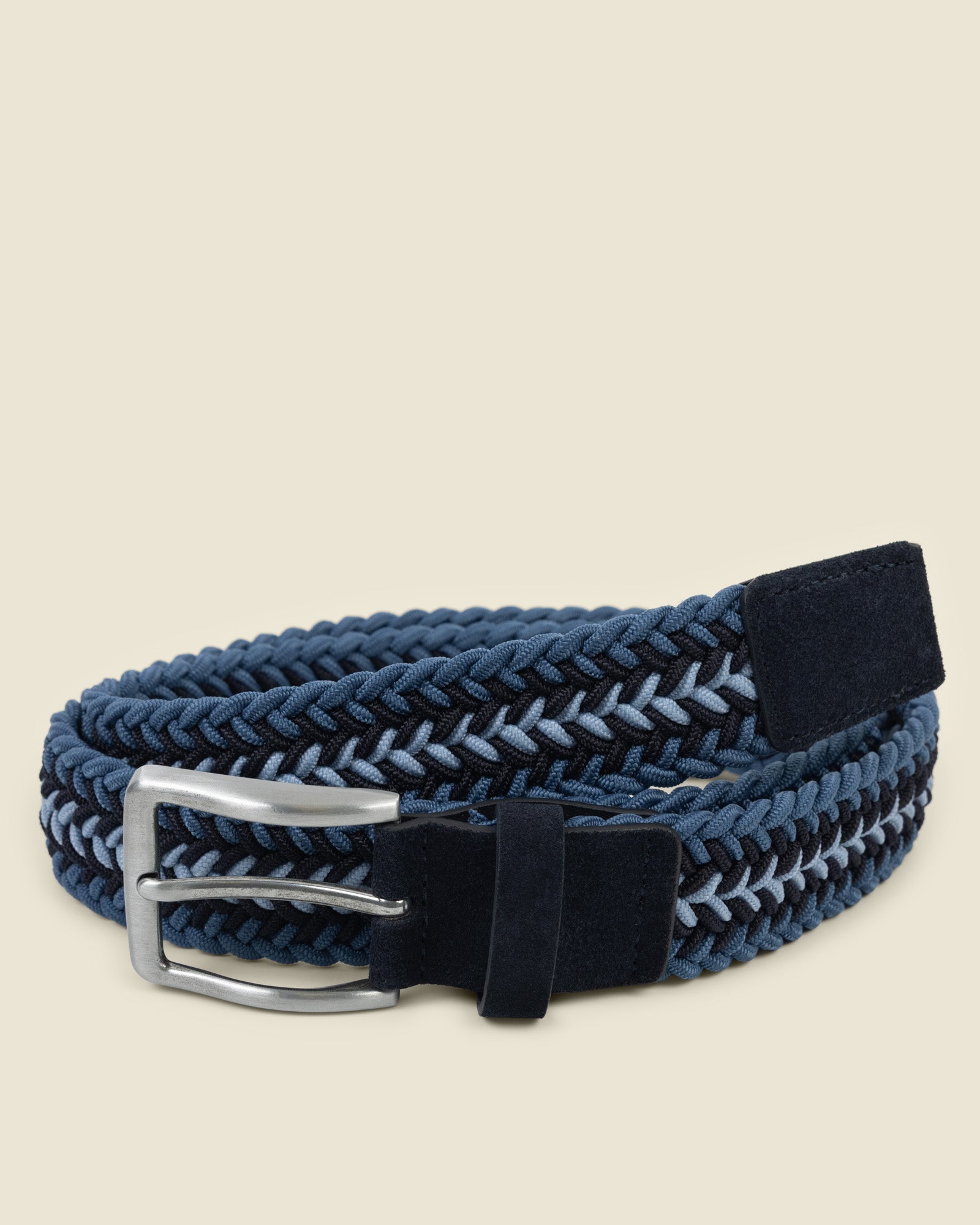 Lunde - Multi-Coloured Wide Striped Braided Elastic Stretch Belt