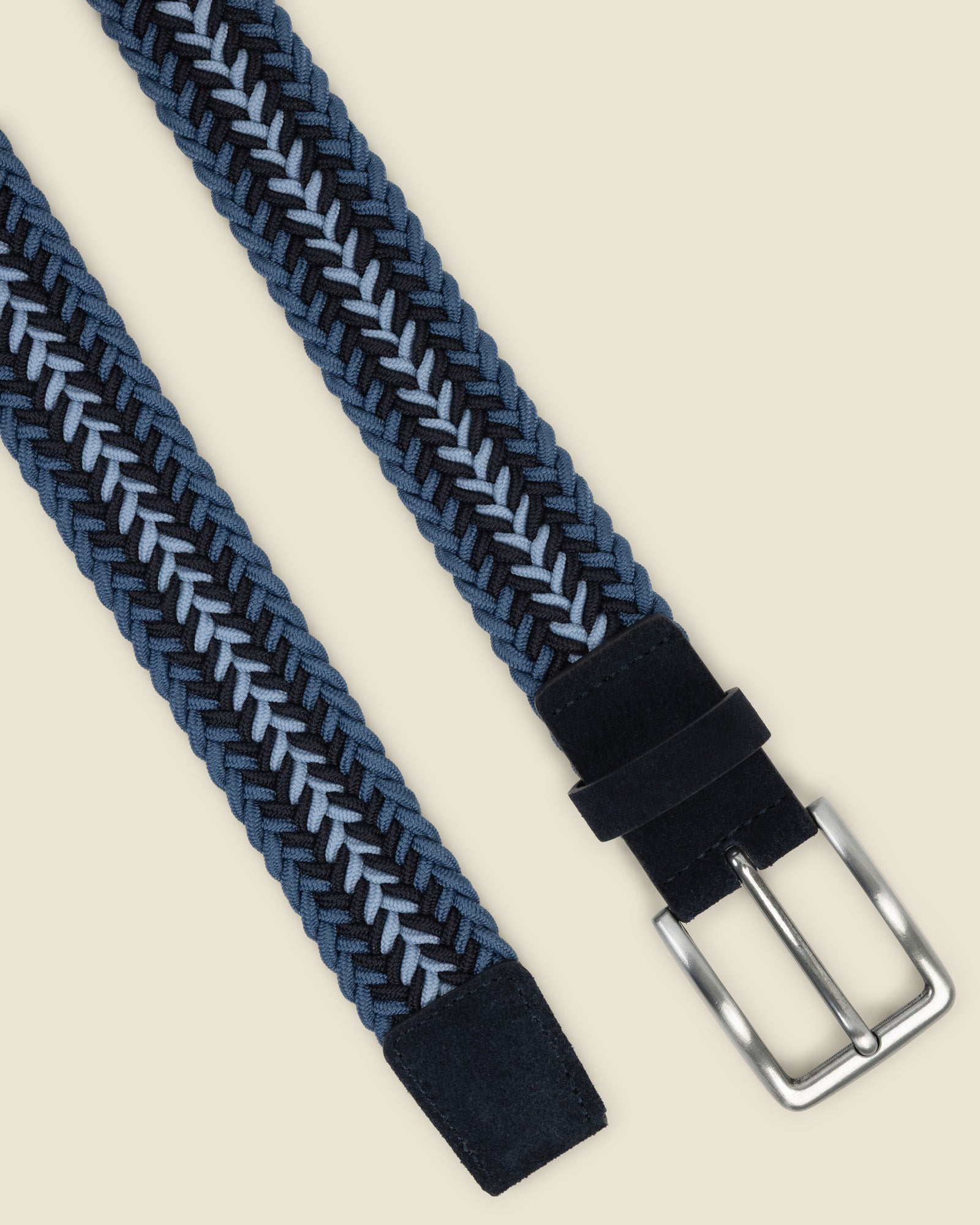 Lunde - Multi-Coloured Wide Striped Braided Elastic Stretch Belt