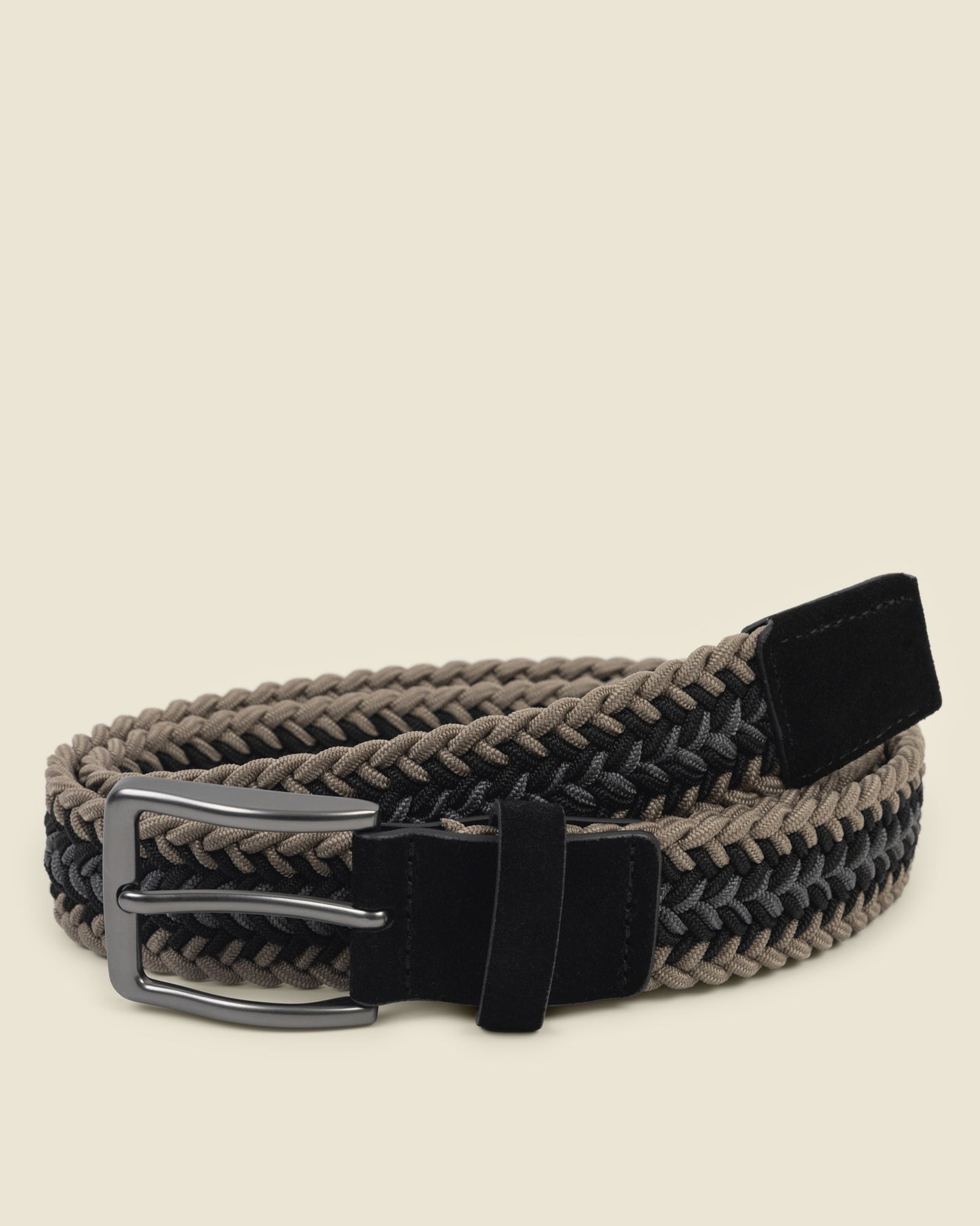 Lunde - Multi-Coloured Wide Striped Braided Elastic Stretch Belt