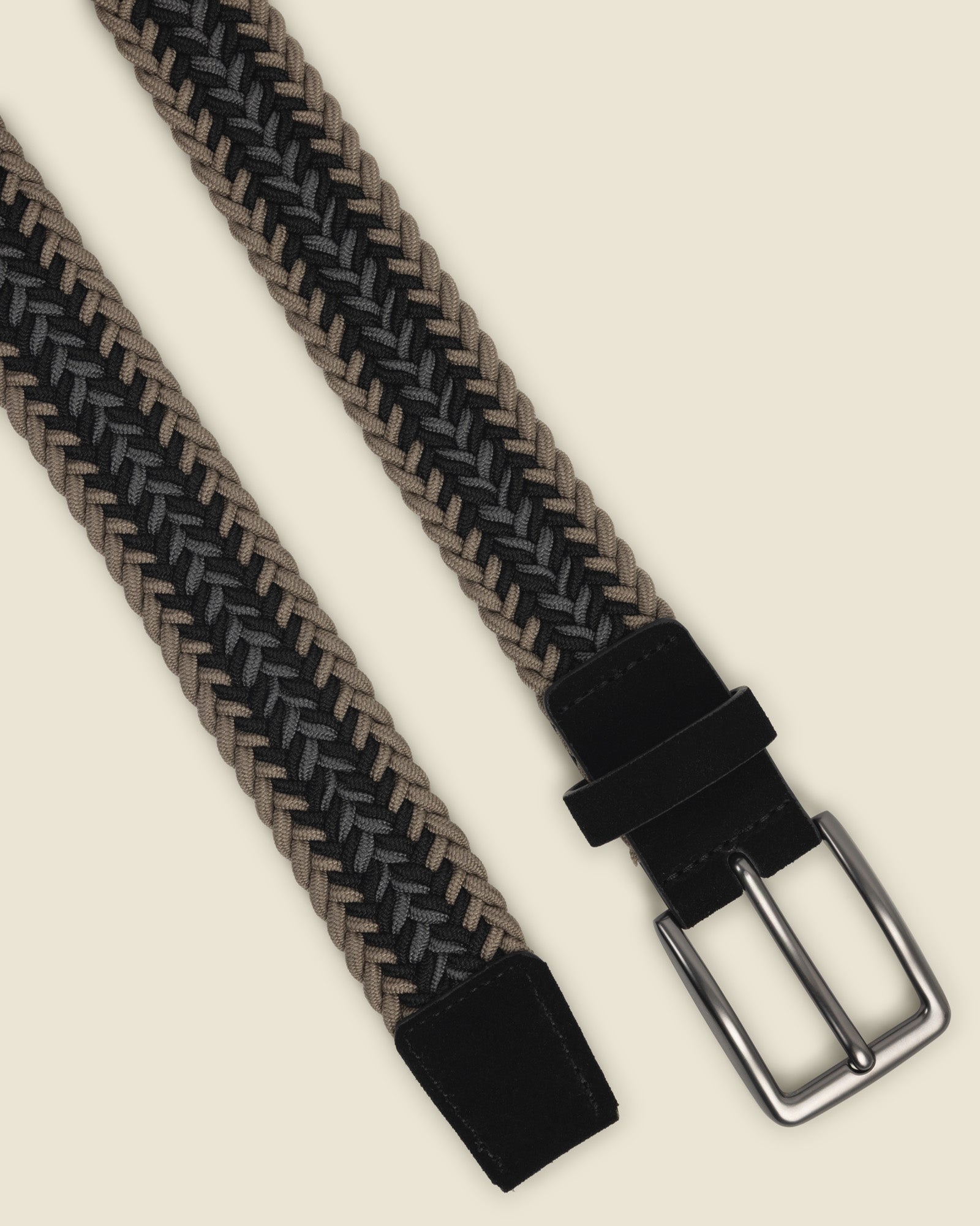 Lunde - Multi-Coloured Wide Striped Braided Elastic Stretch Belt