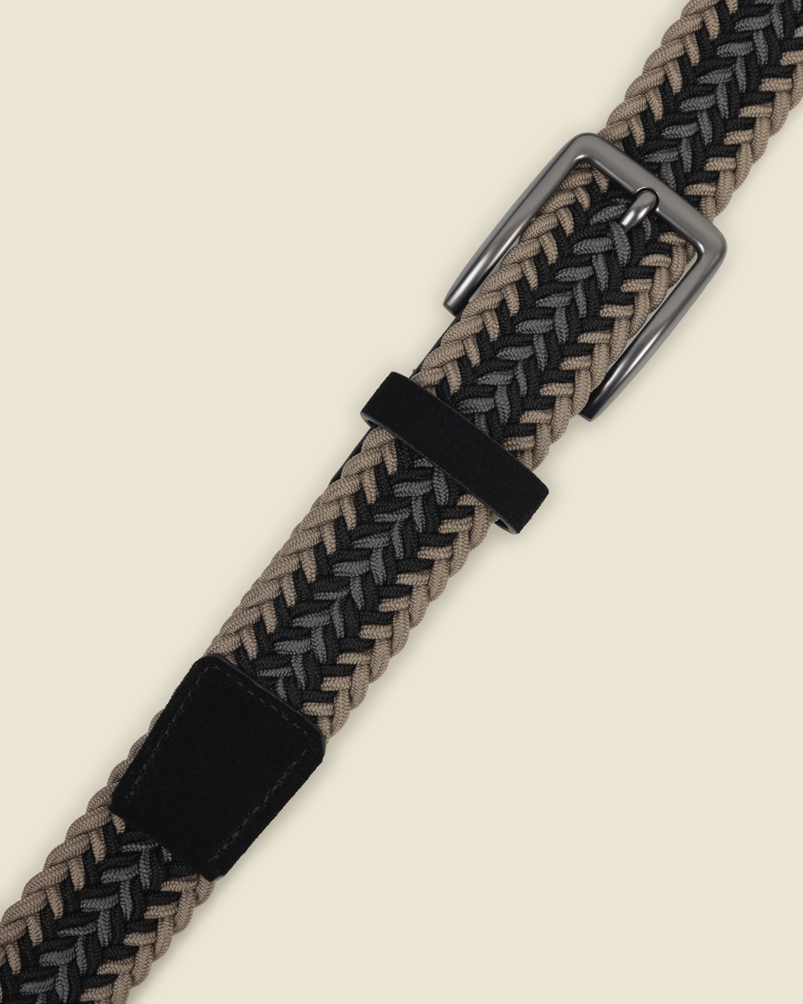 Lunde - Multi-Coloured Wide Striped Braided Elastic Stretch Belt