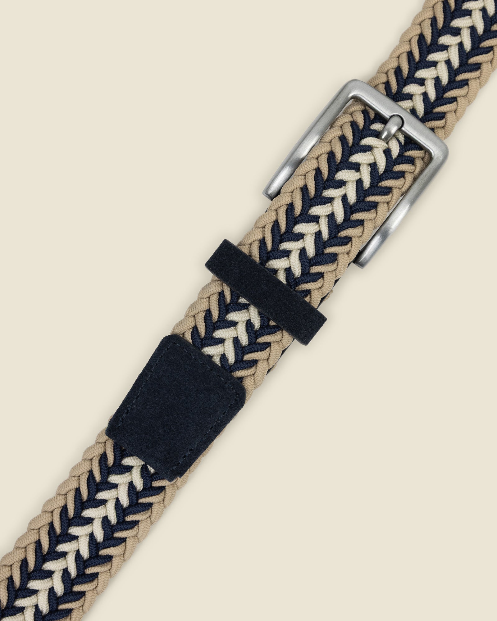 Lunde - Multi-Coloured Wide Striped Braided Elastic Stretch Belt