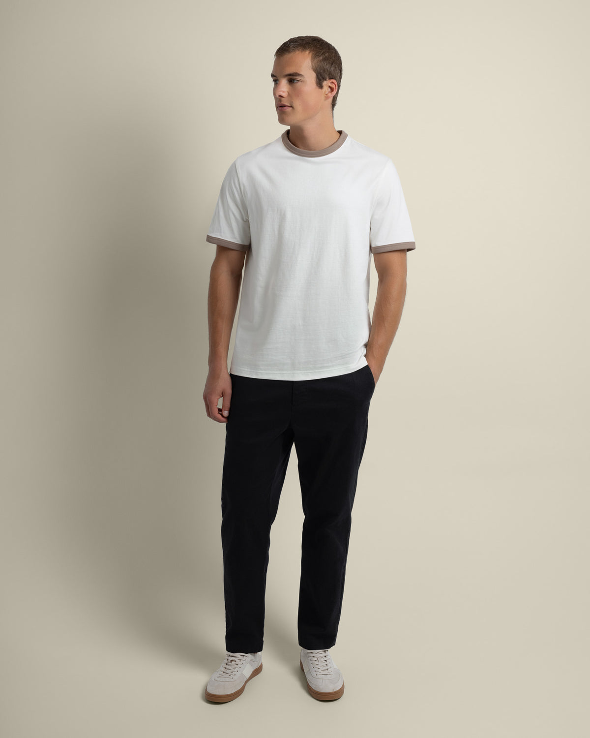 Drawstring Waist Slim Fit Chino Trouser