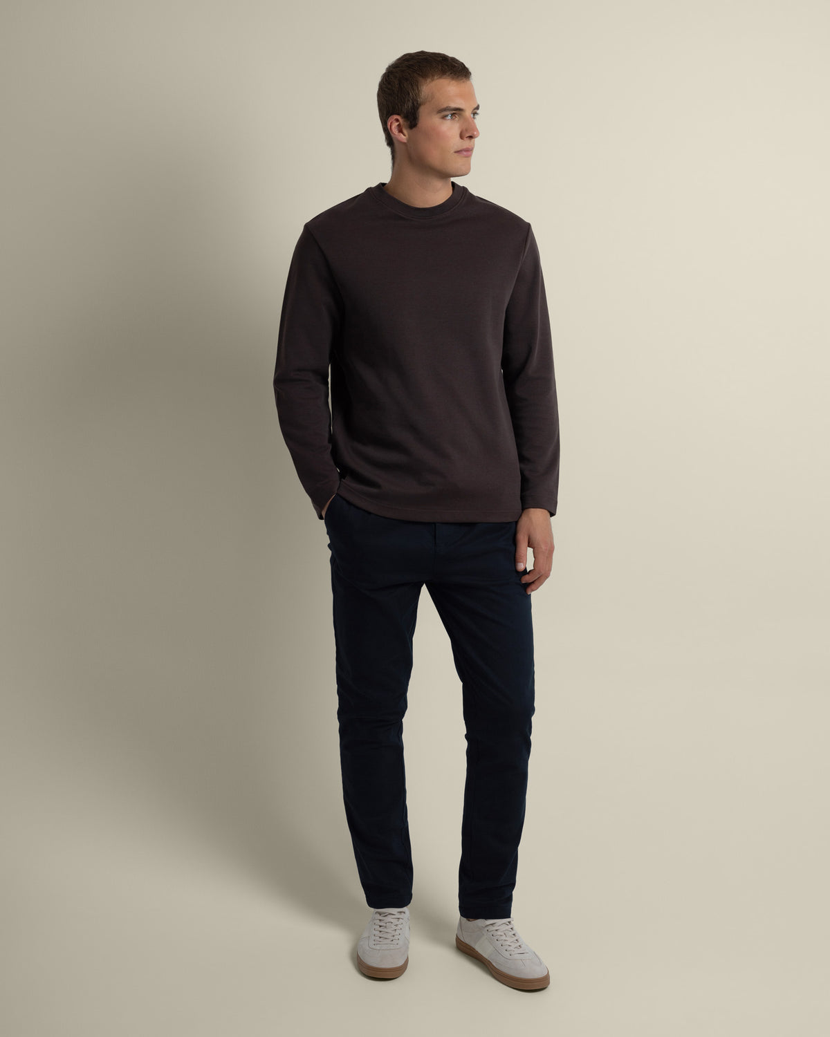 Drawstring Waist Slim Fit Chino Trouser