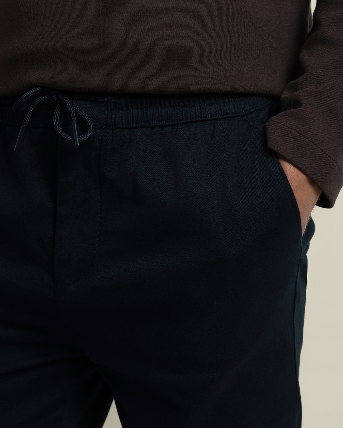 Drawstring Waist Slim Fit Chino Trouser