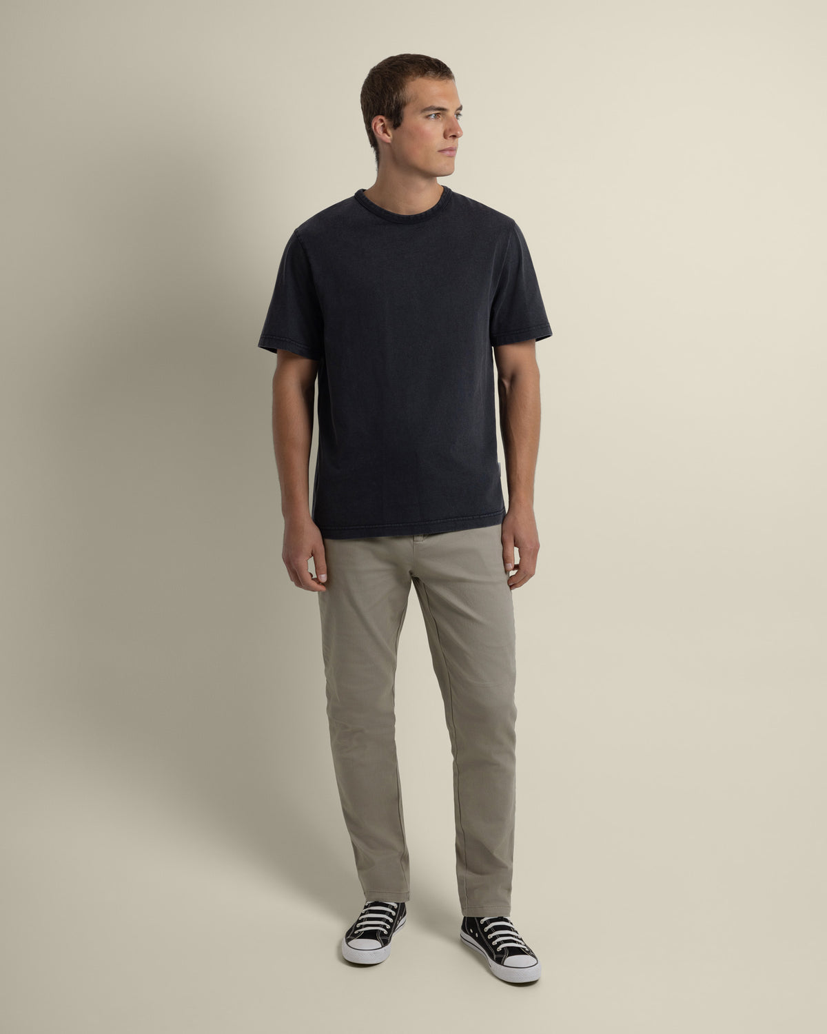 Drawstring Waist Slim Fit Chino Trouser