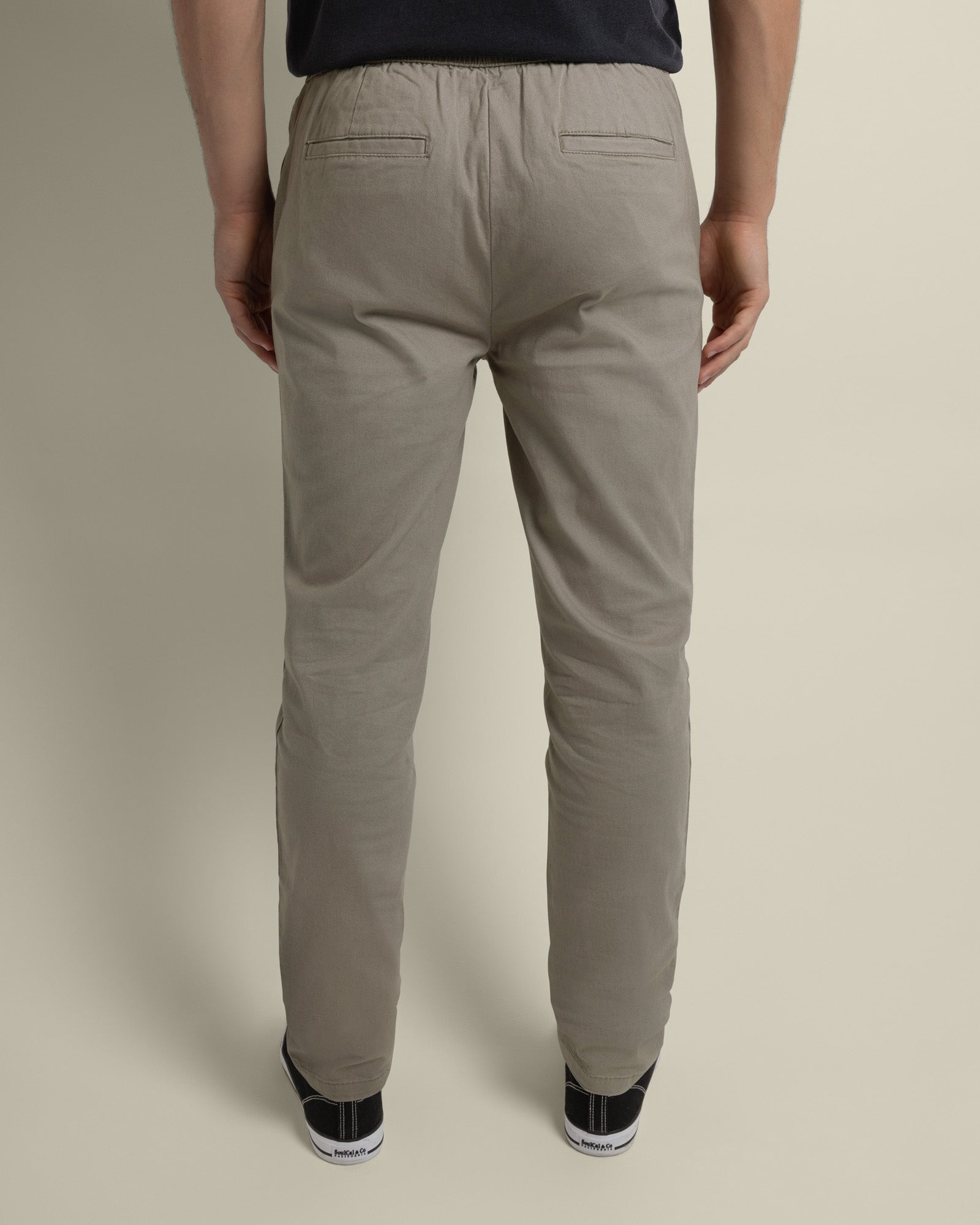 Drawstring Waist Slim Fit Chino Trouser