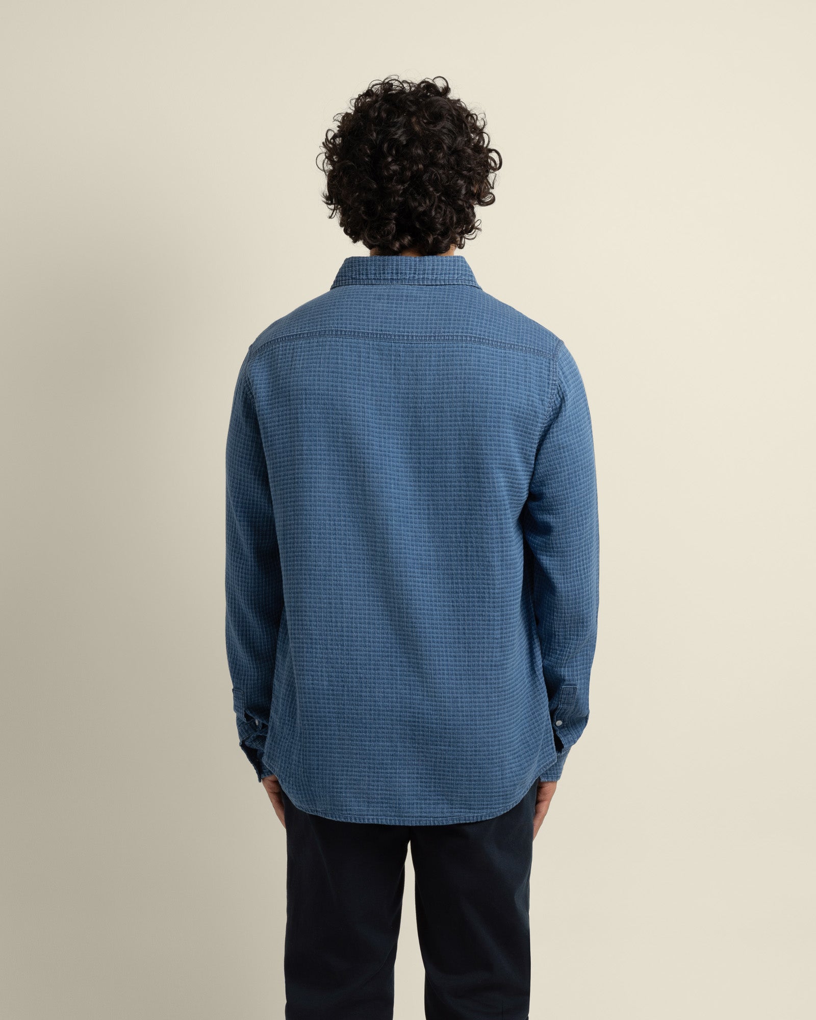 Niles - Grid Denim Long Sleeve Shirt