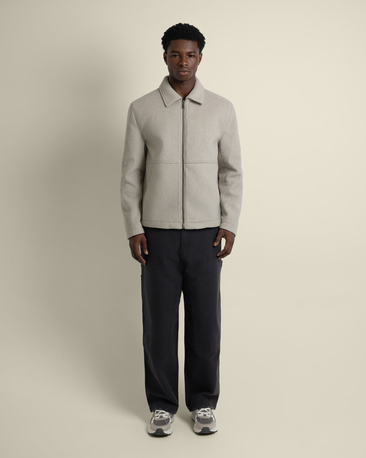 Magnus – Oatmeal Brushed Harrington Jacket
