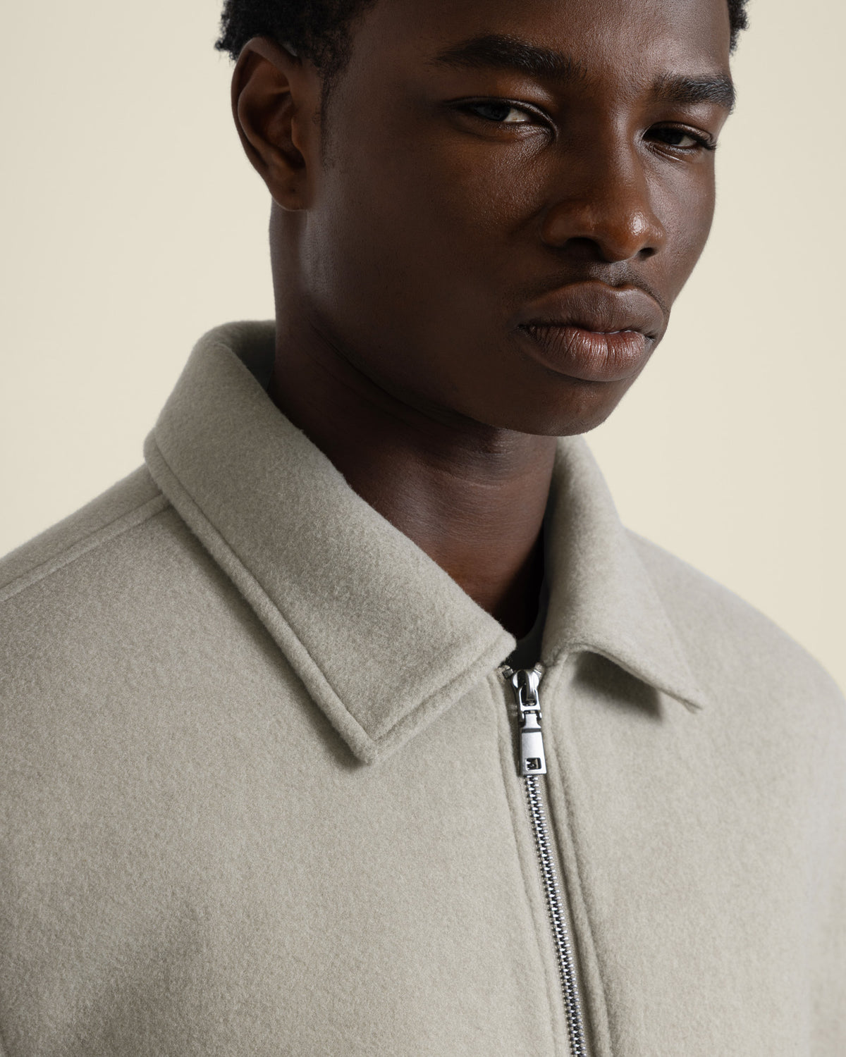 Magnus – Oatmeal Brushed Harrington Jacket