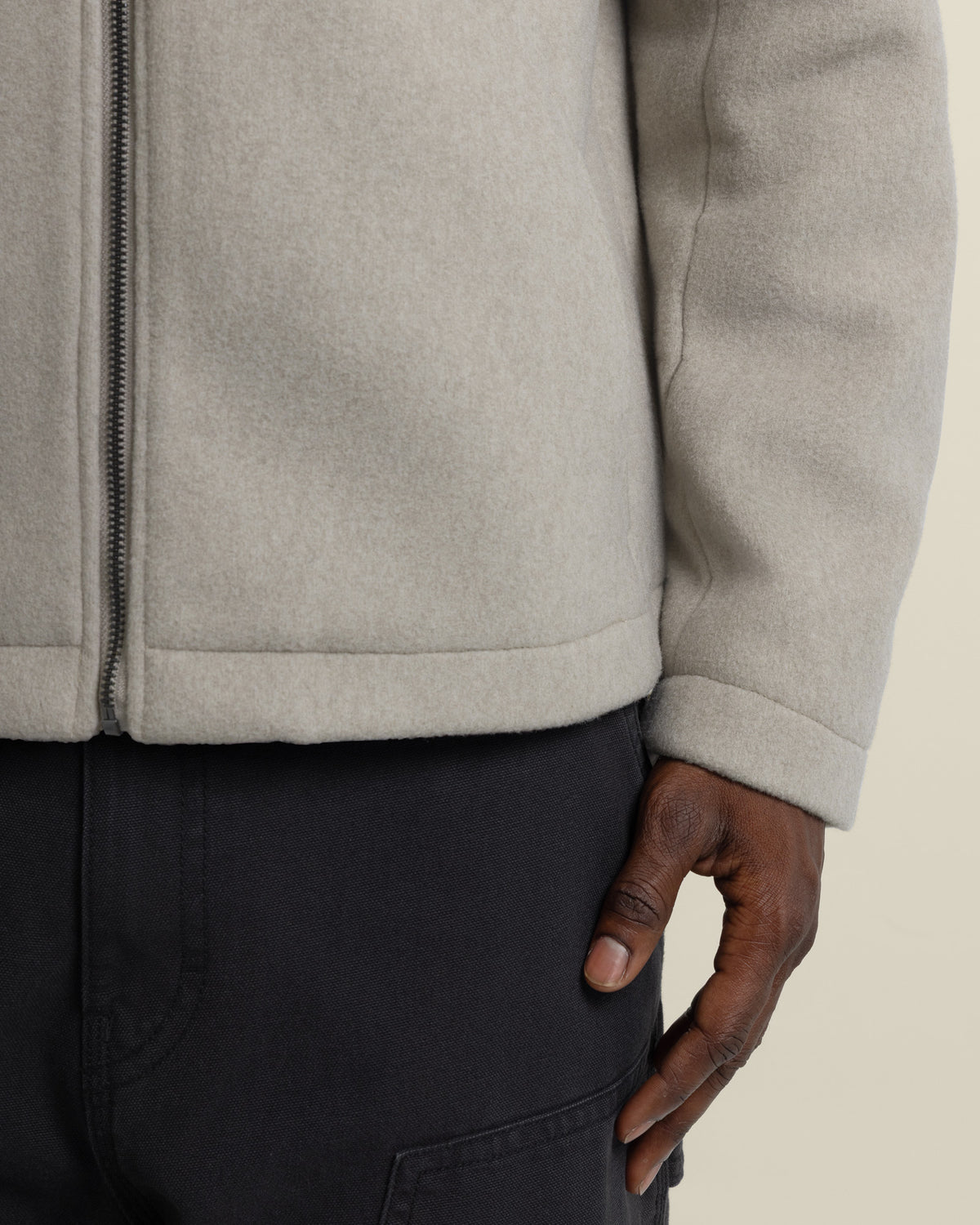Magnus – Oatmeal Brushed Harrington Jacket