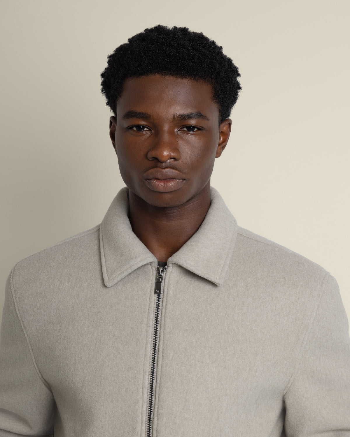 Magnus – Oatmeal Brushed Harrington Jacket