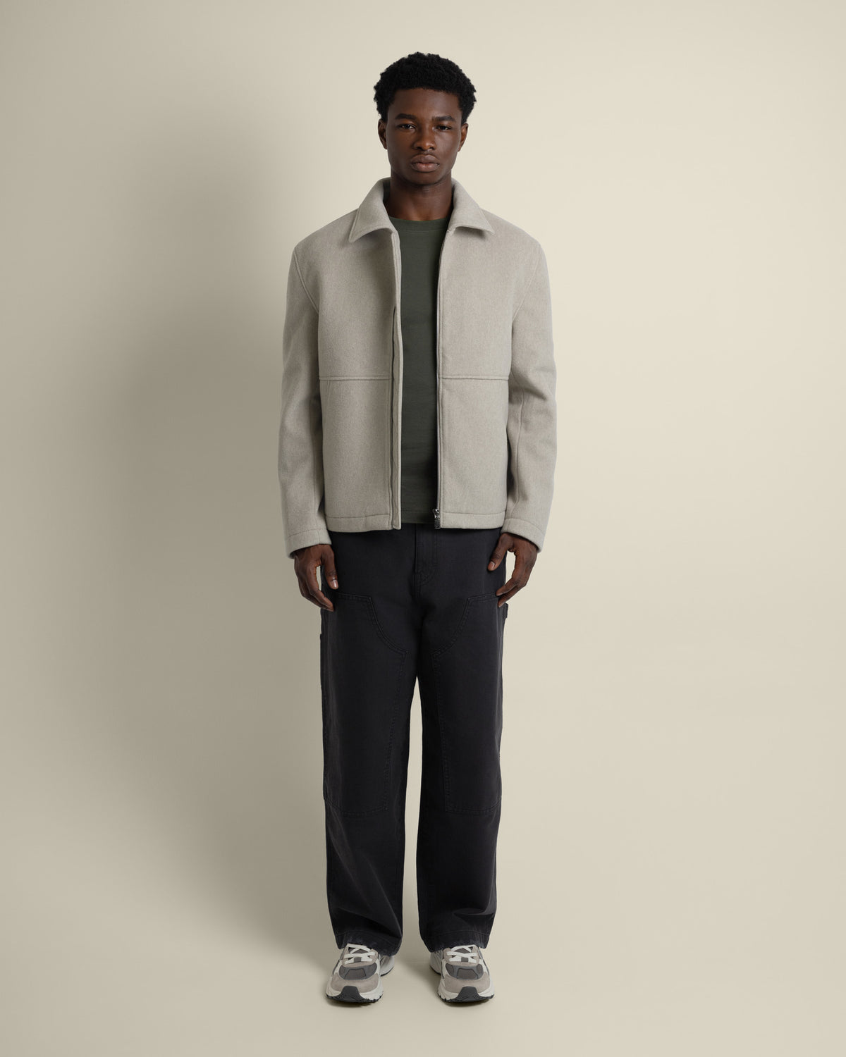 Magnus – Oatmeal Brushed Harrington Jacket