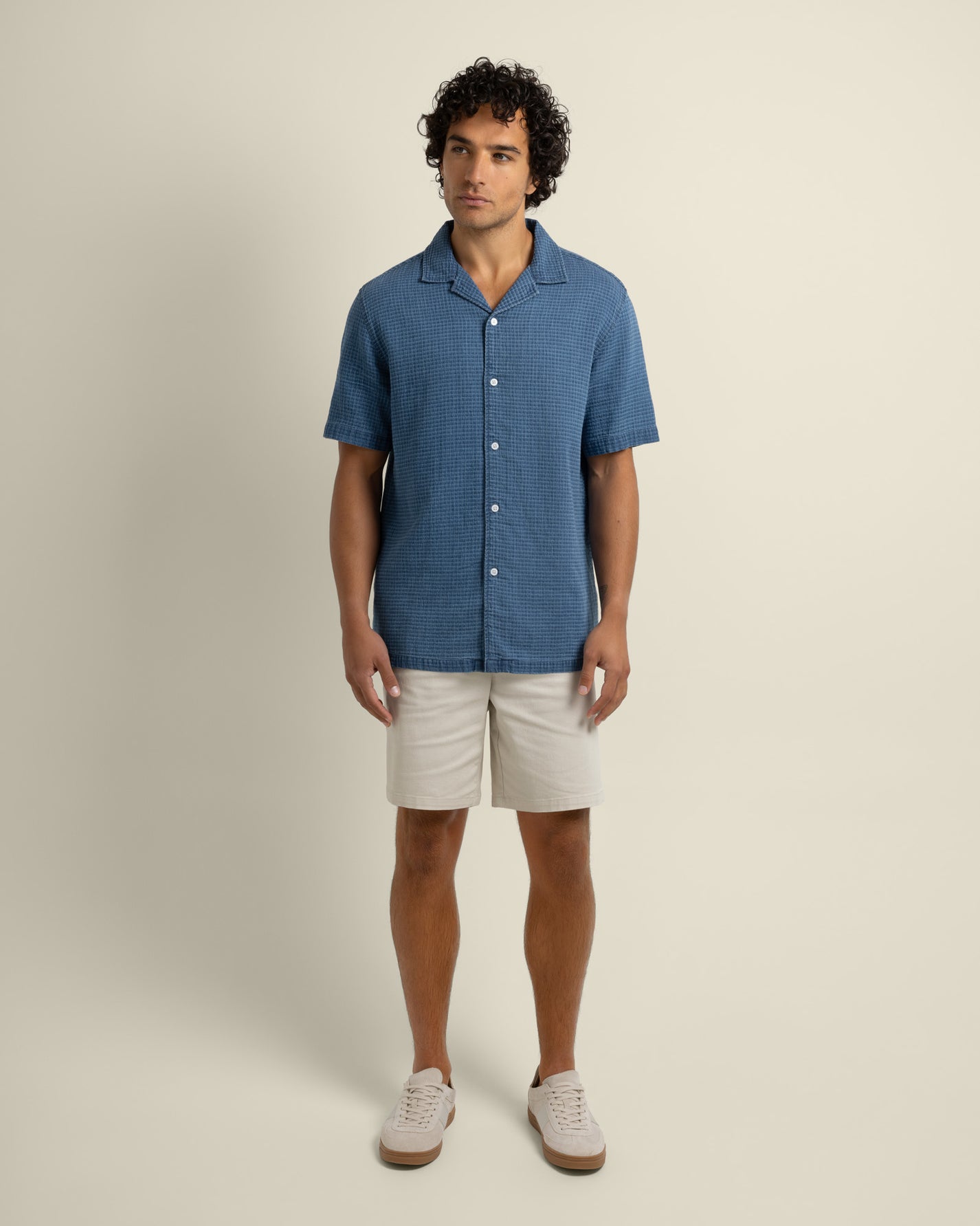 Soren - Grid Denim Short Sleeve Shirt
