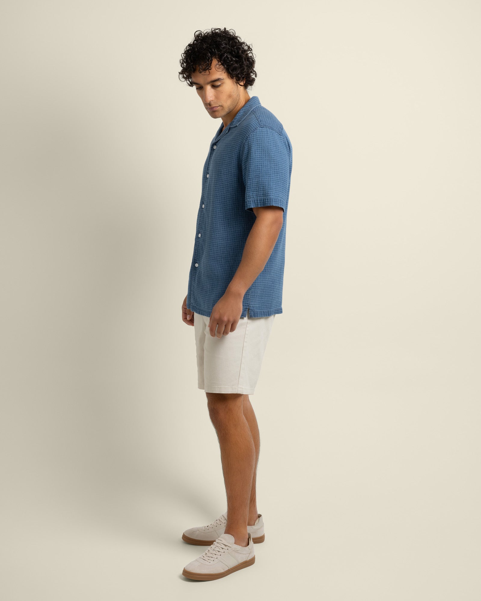 Soren - Grid Denim Short Sleeve Shirt