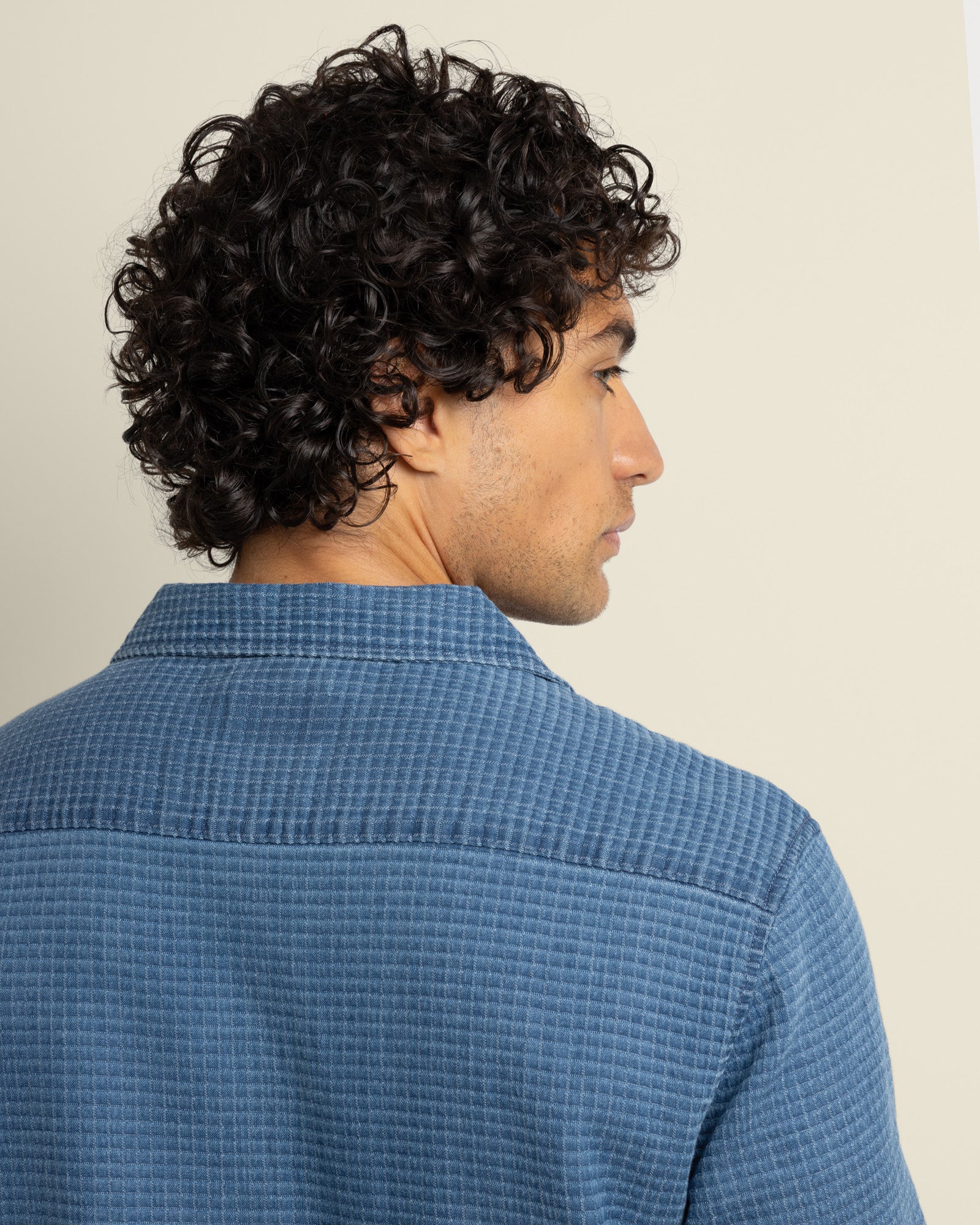 Soren - Grid Denim Short Sleeve Shirt