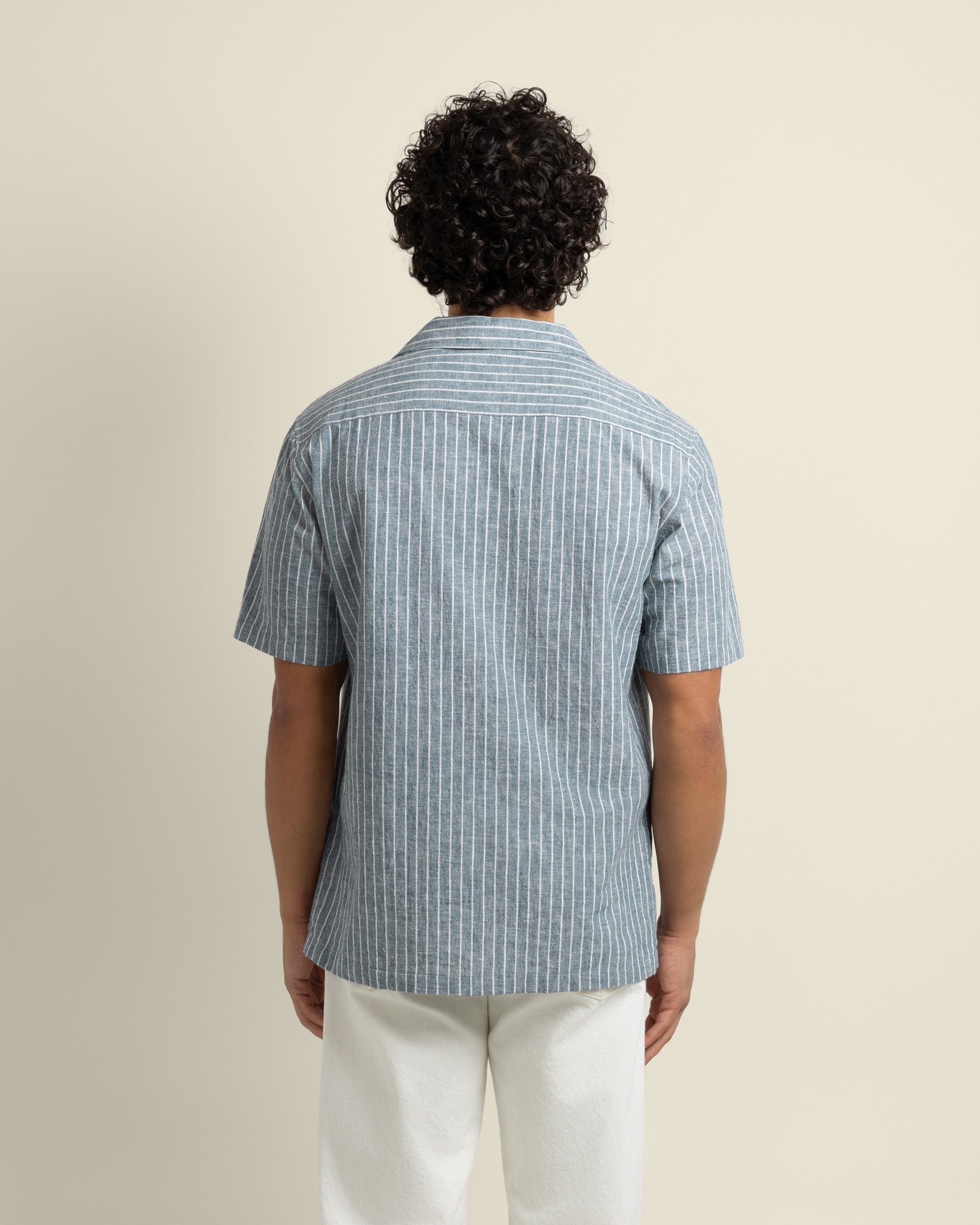 Kare - Linen Blend Striped Short Sleeve Shirt
