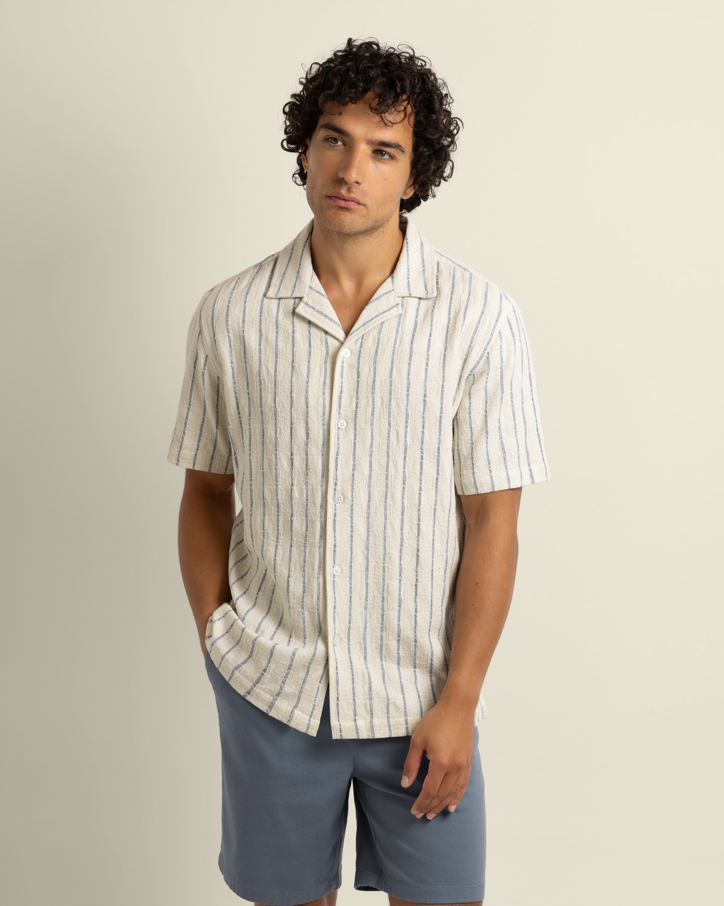 Elias - Stripe Jacquard Short Sleeve Shirt