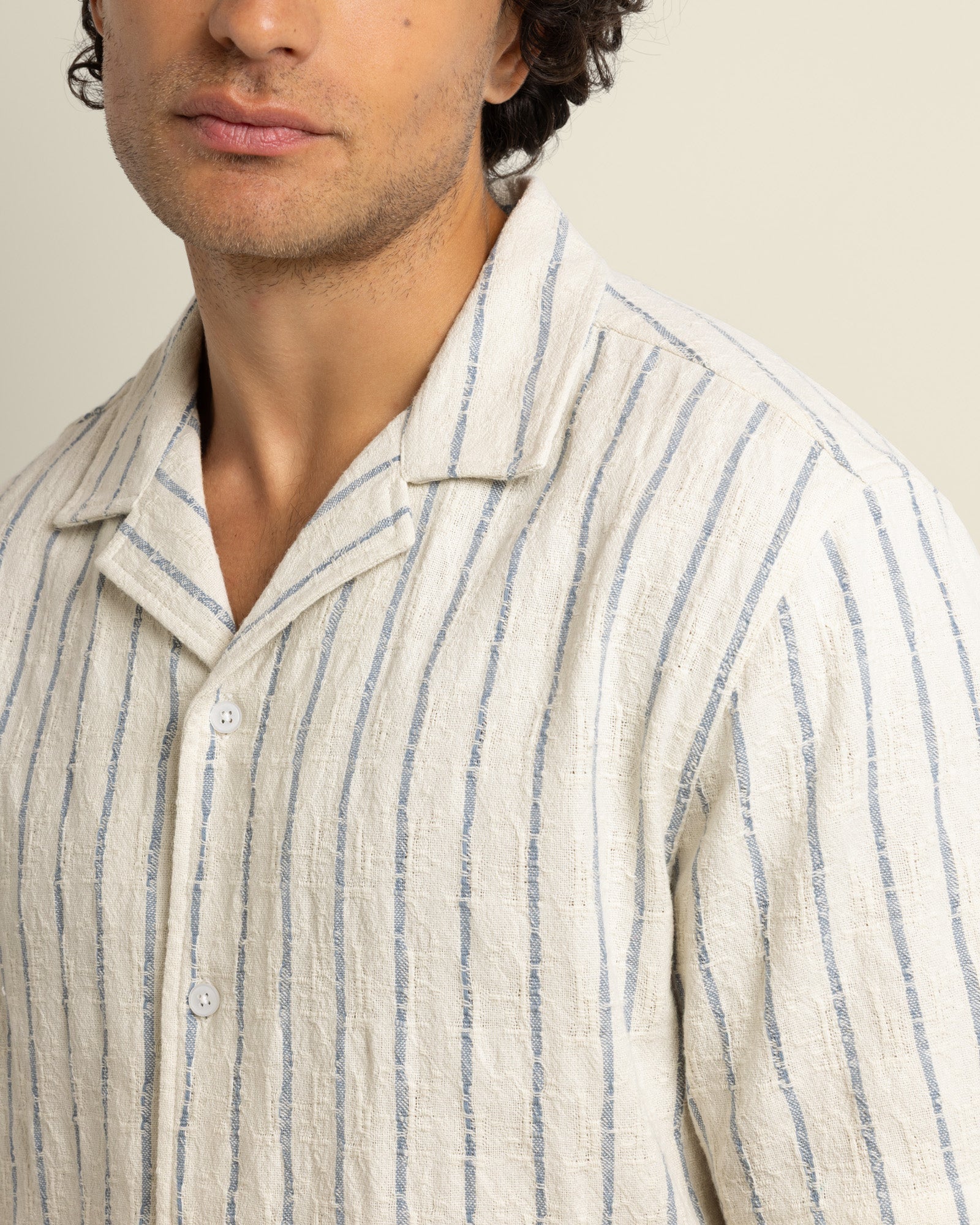 Elias - Stripe Jacquard Short Sleeve Shirt