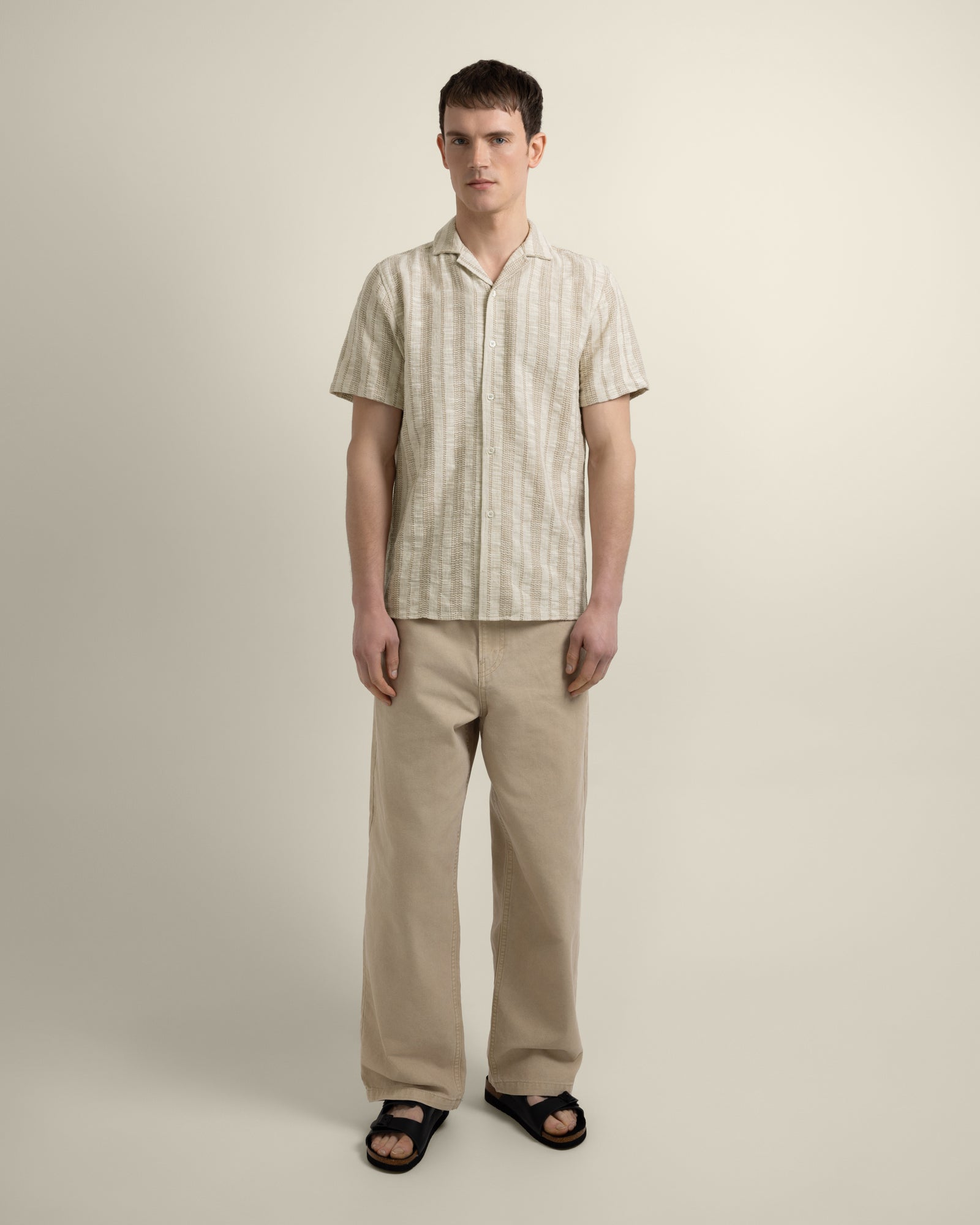 Olsen - Waffle Stripe Short Sleeve Shirt
