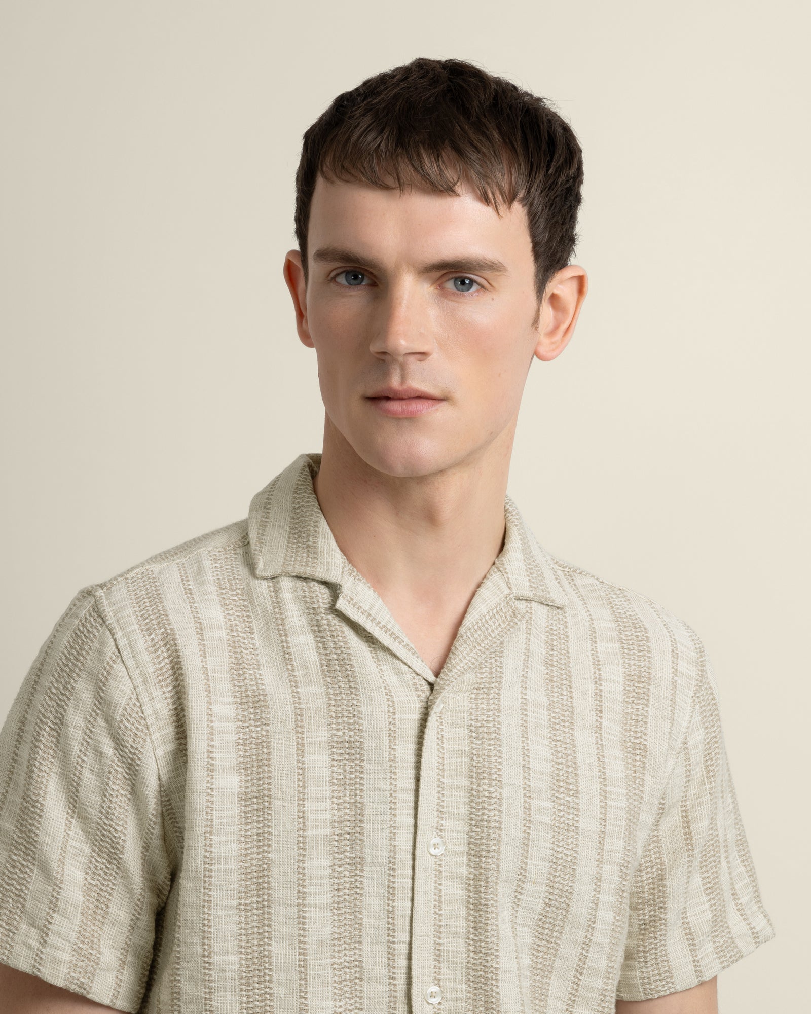 Aric - Jacquard Stripe Short Sleeve Shirt