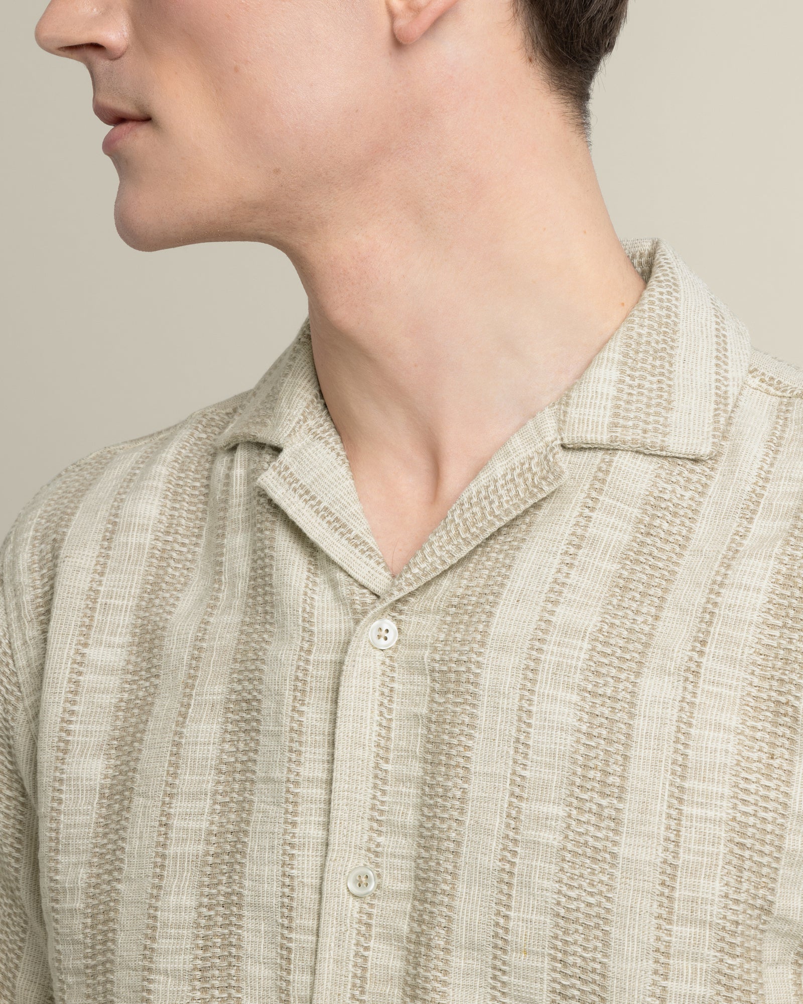 Olsen - Waffle Stripe Short Sleeve Shirt