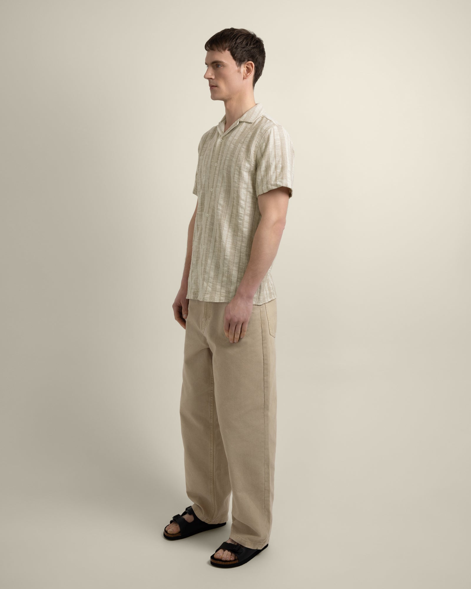 Aric - Jacquard Stripe Short Sleeve Shirt