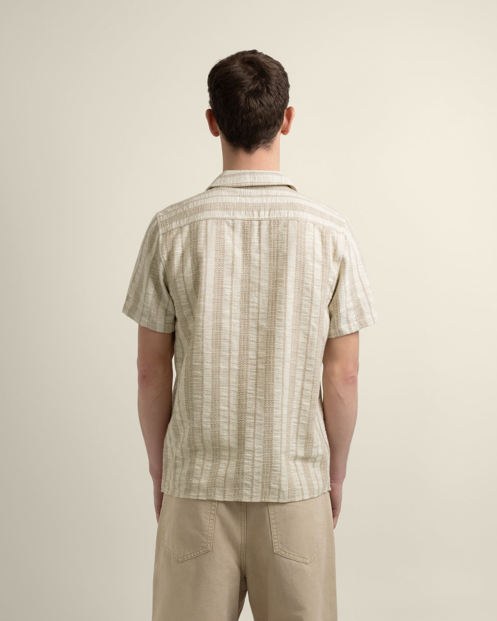 Aric - Jacquard Stripe Short Sleeve Shirt