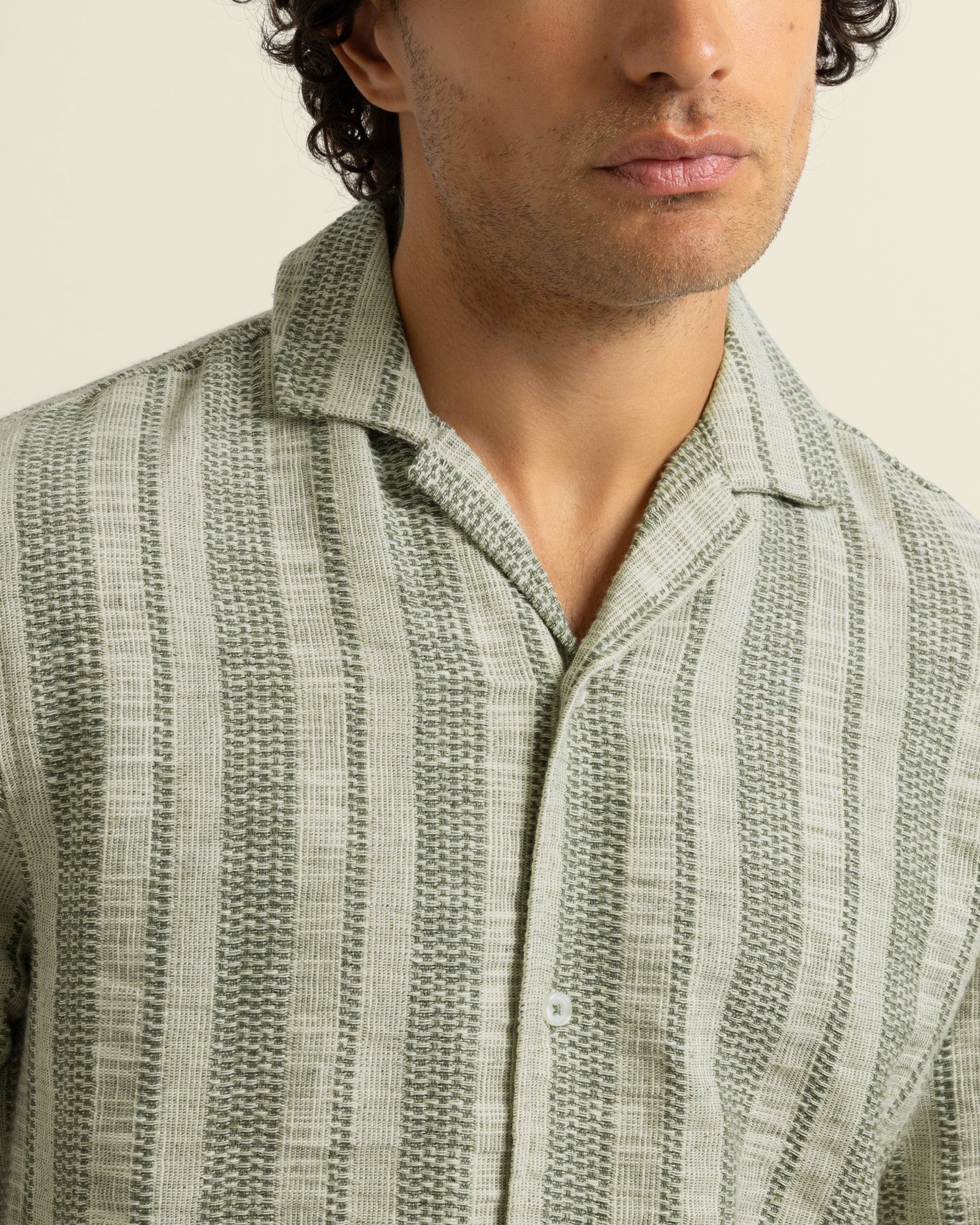 Aric - Jacquard Stripe Short Sleeve Shirt