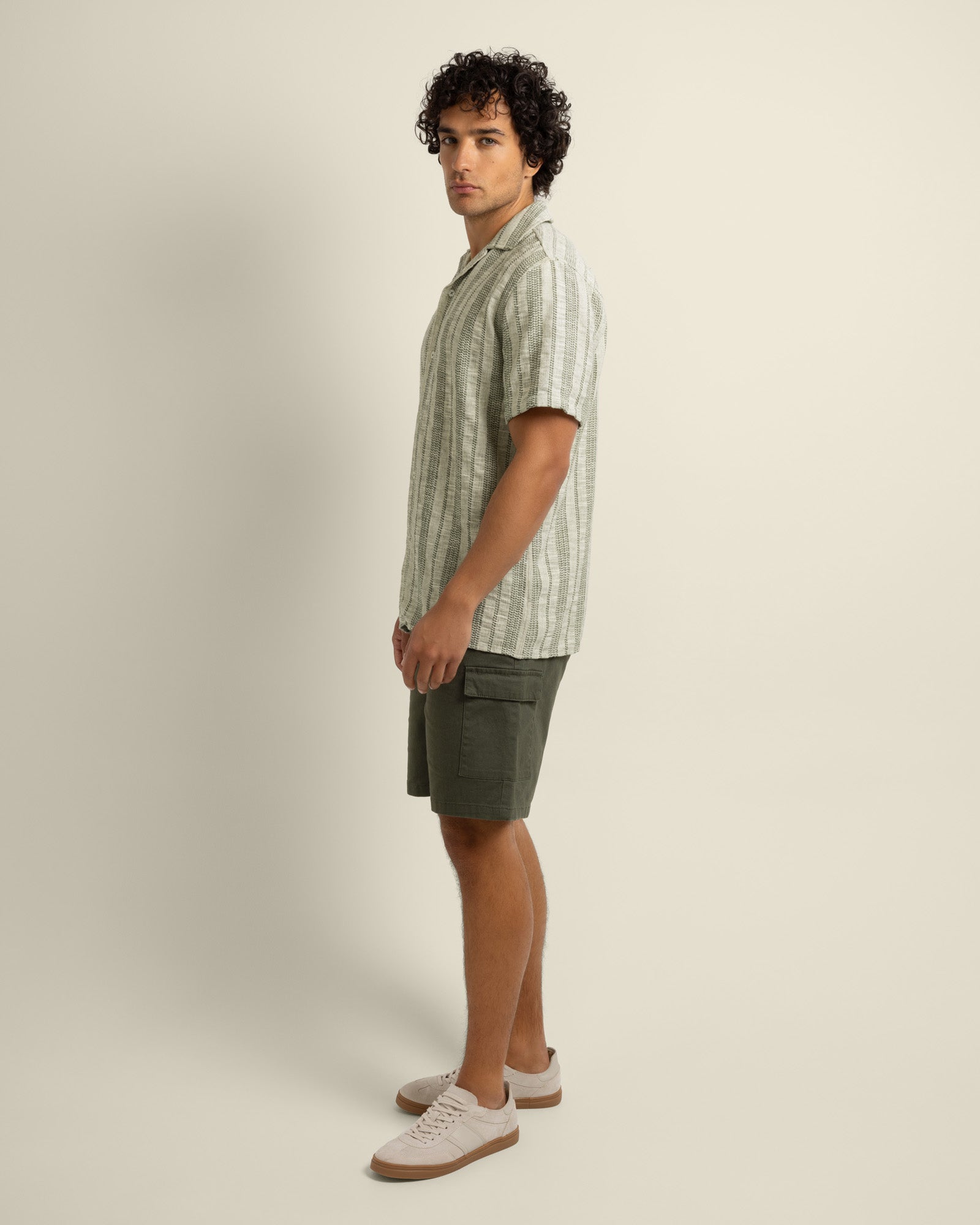 Aric - Jacquard Stripe Short Sleeve Shirt