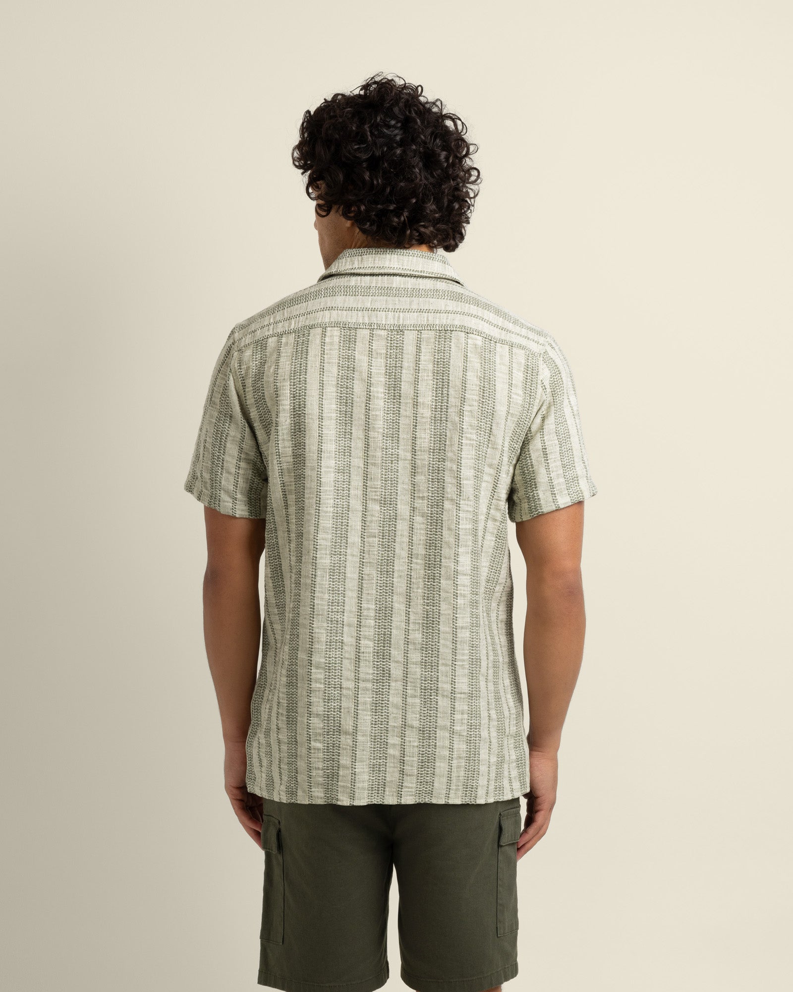 Aric - Jacquard Stripe Short Sleeve Shirt