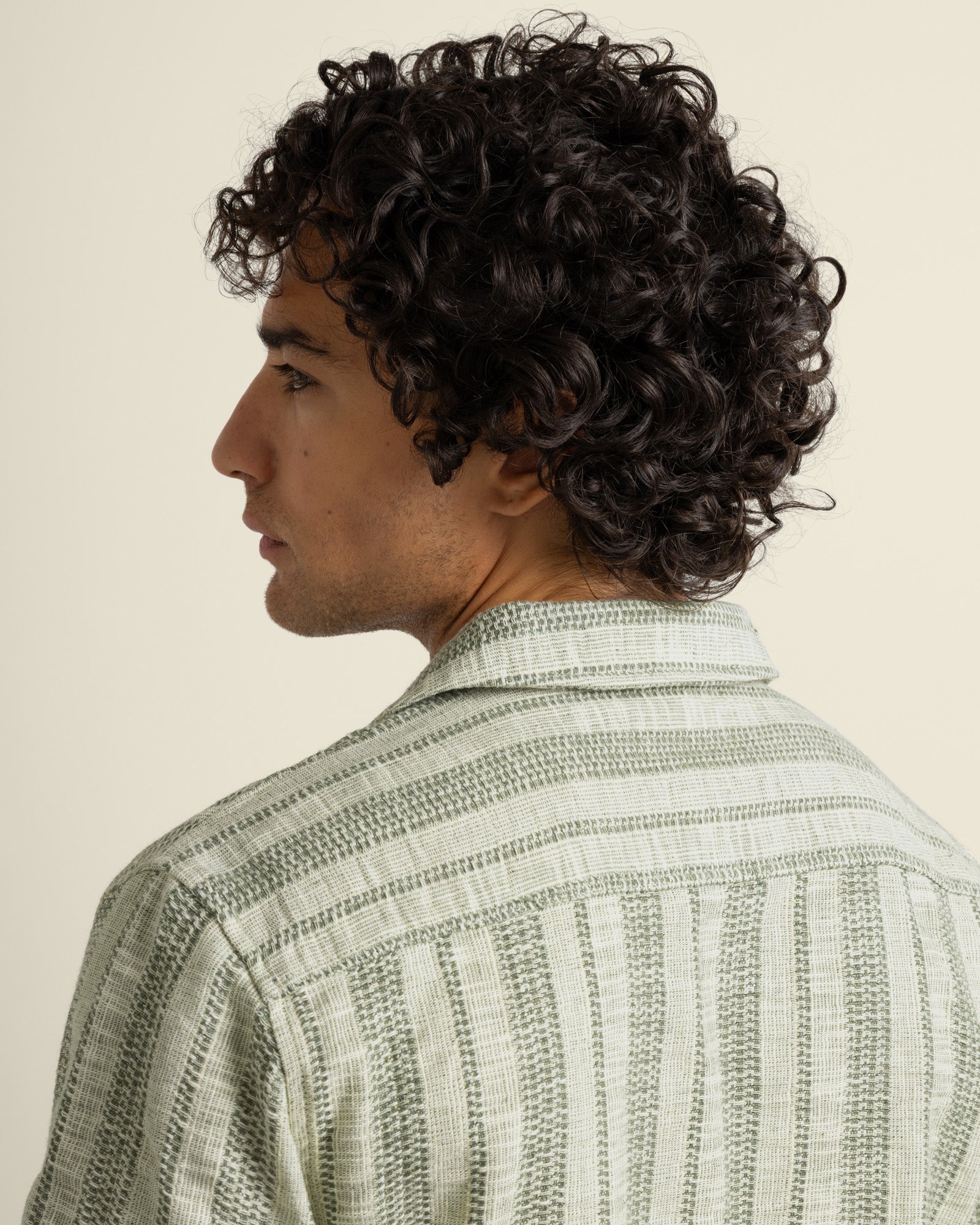 Aric - Jacquard Stripe Short Sleeve Shirt