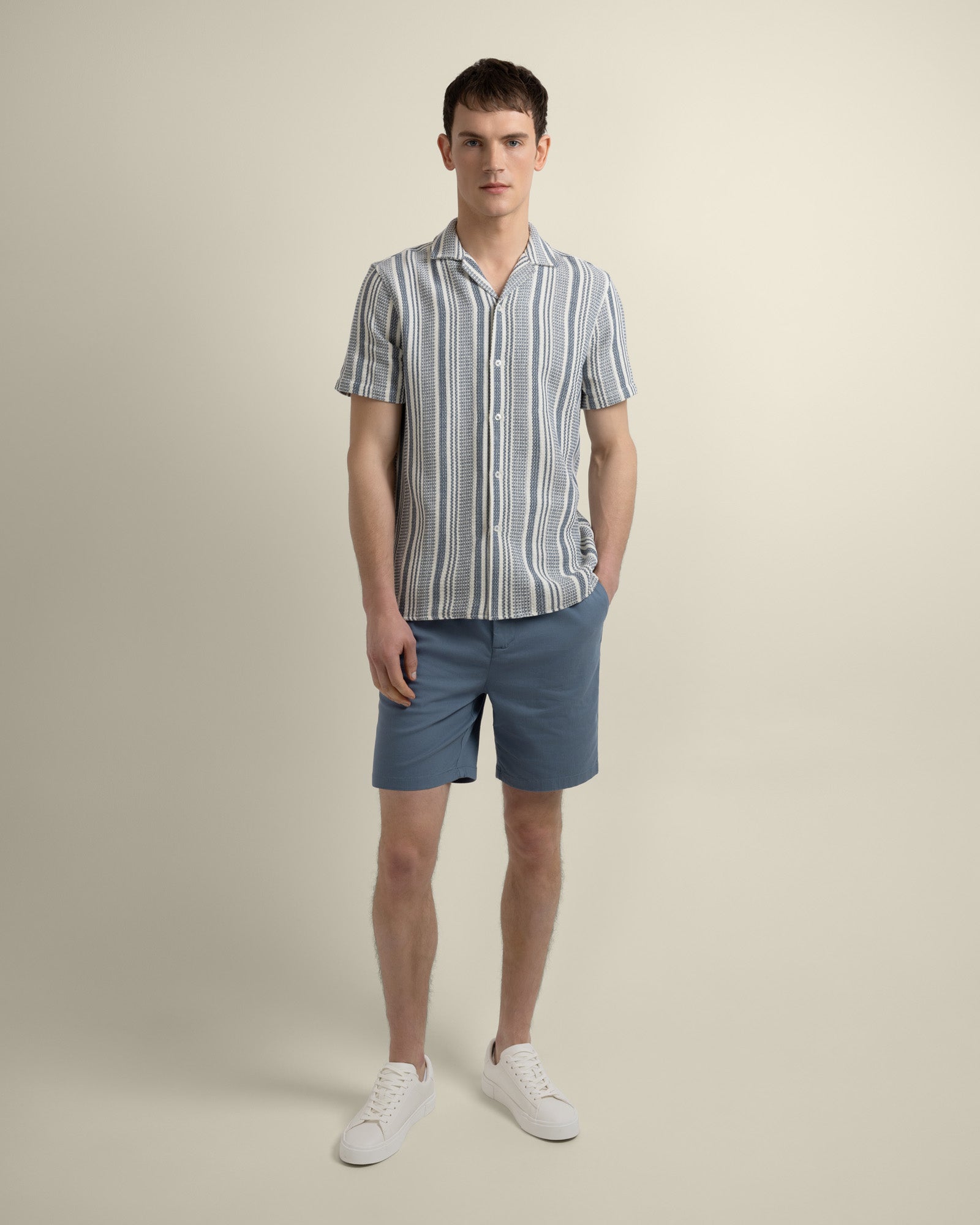 Olsen - Waffle Stripe Short Sleeve Shirt