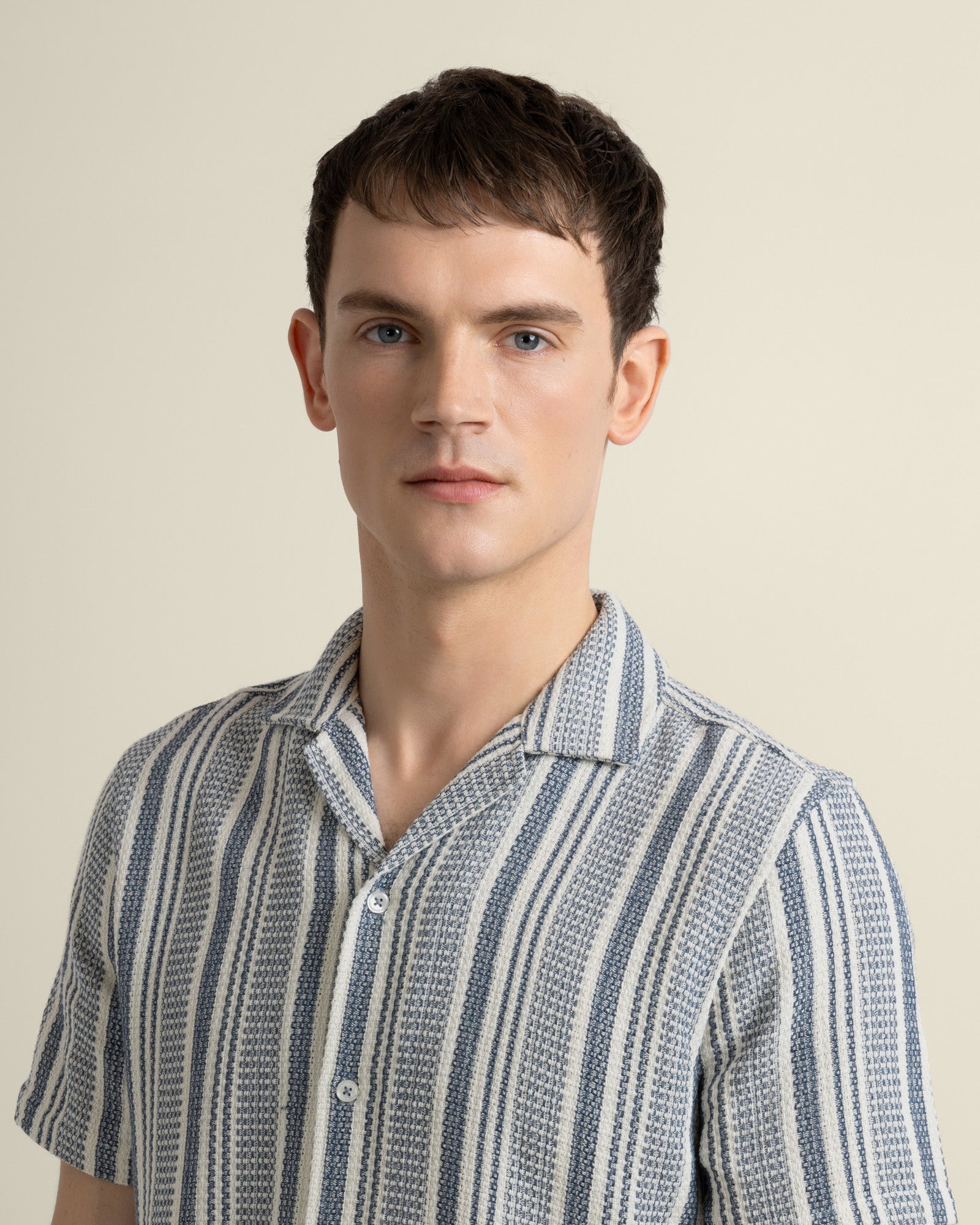 Olsen - Waffle Stripe Short Sleeve Shirt