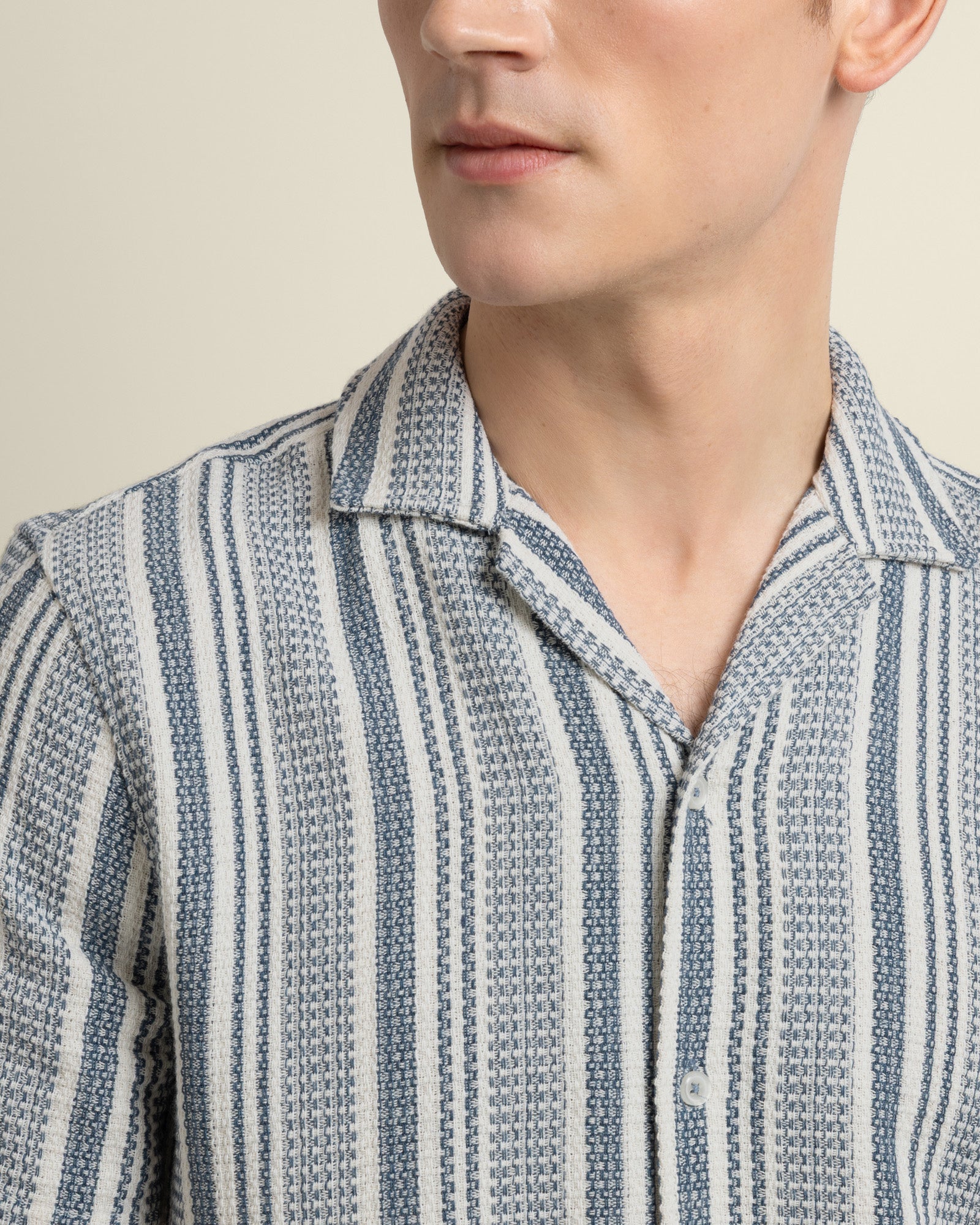 Olsen - Waffle Stripe Short Sleeve Shirt