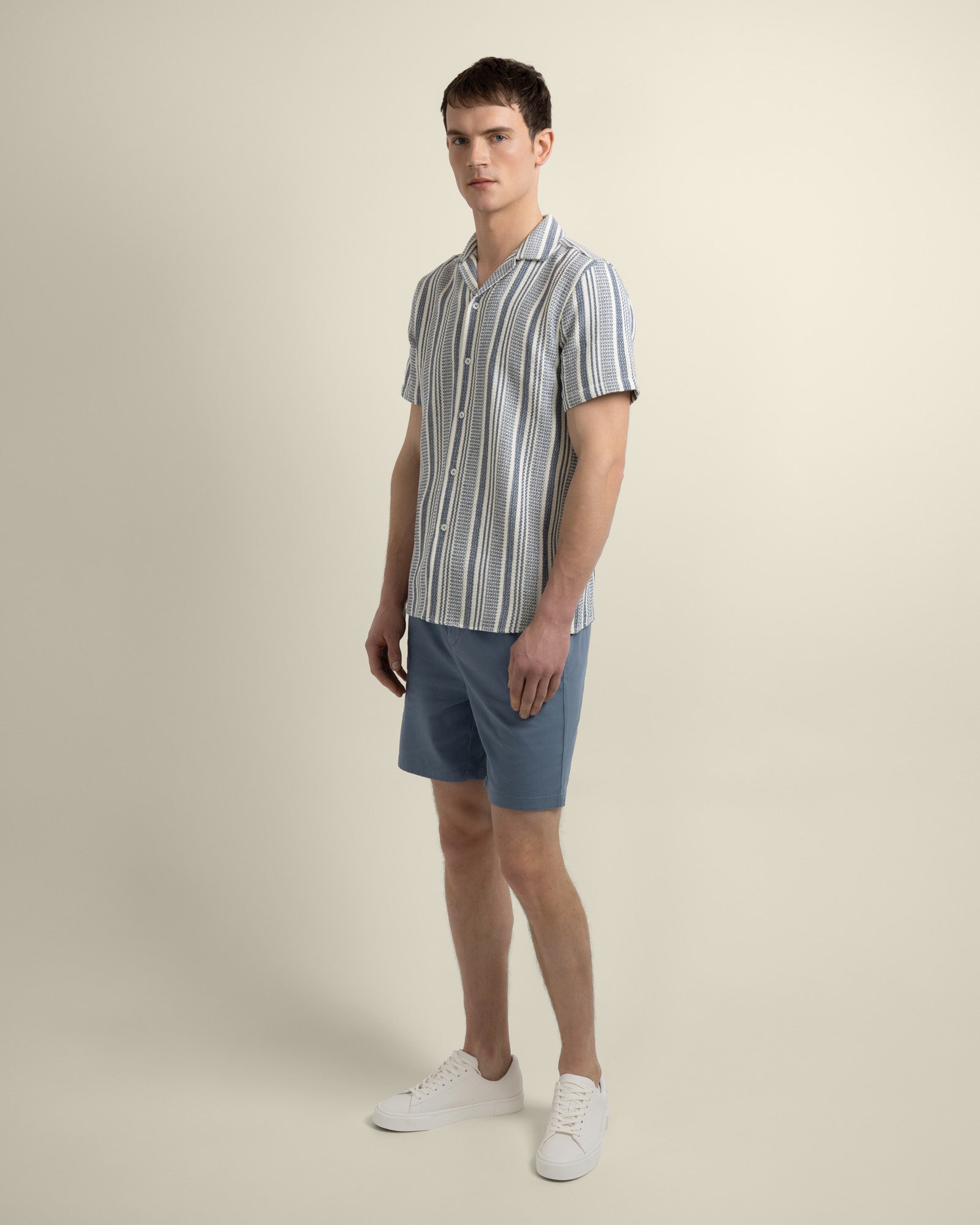 Olsen - Waffle Stripe Short Sleeve Shirt