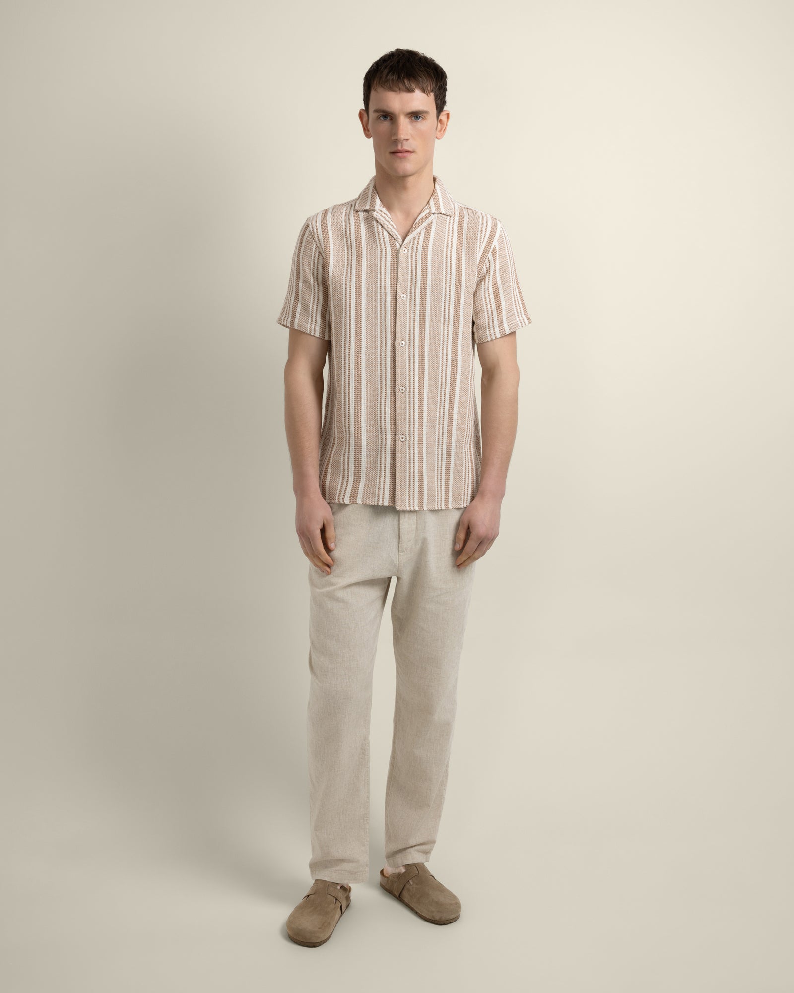 Olsen - Waffle Stripe Short Sleeve Shirt