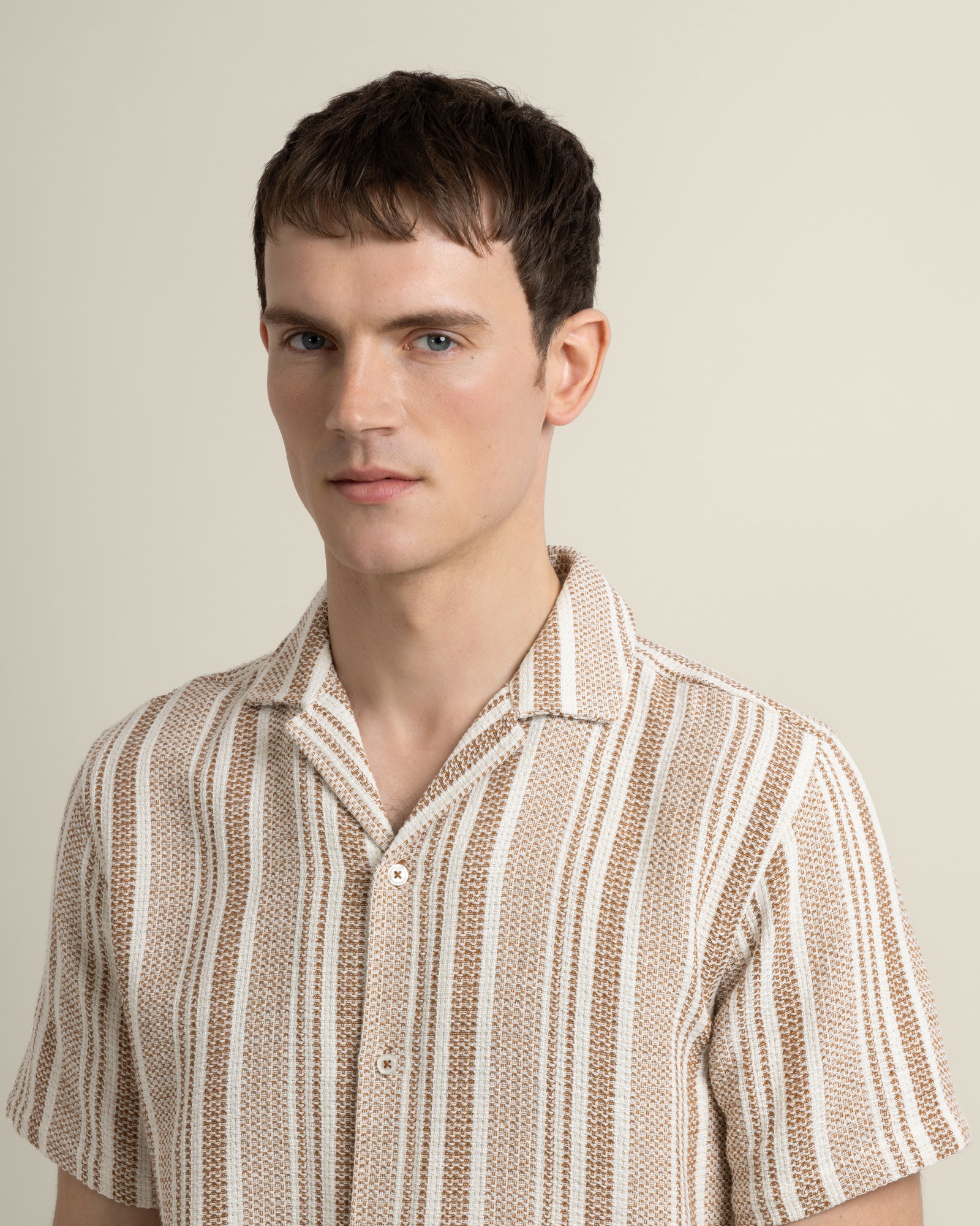 Olsen - Waffle Stripe Short Sleeve Shirt