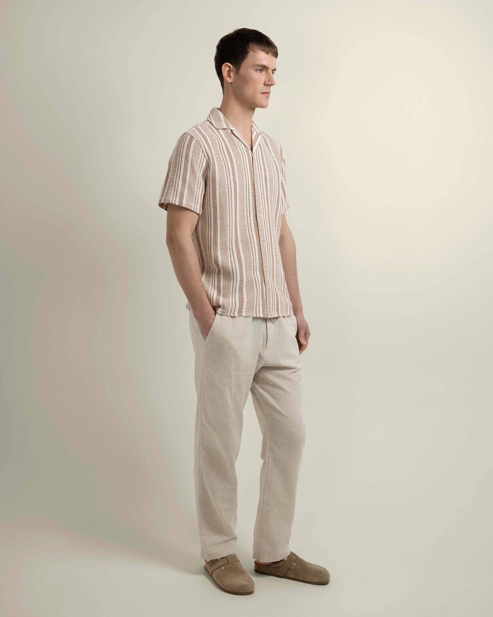 Olsen - Waffle Stripe Short Sleeve Shirt