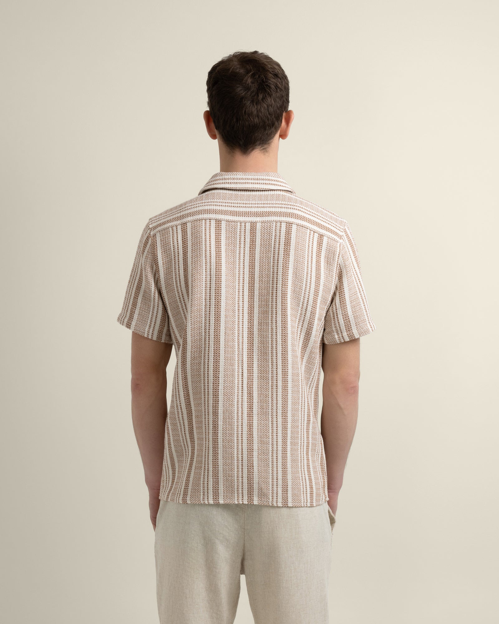 Olsen - Waffle Stripe Short Sleeve Shirt
