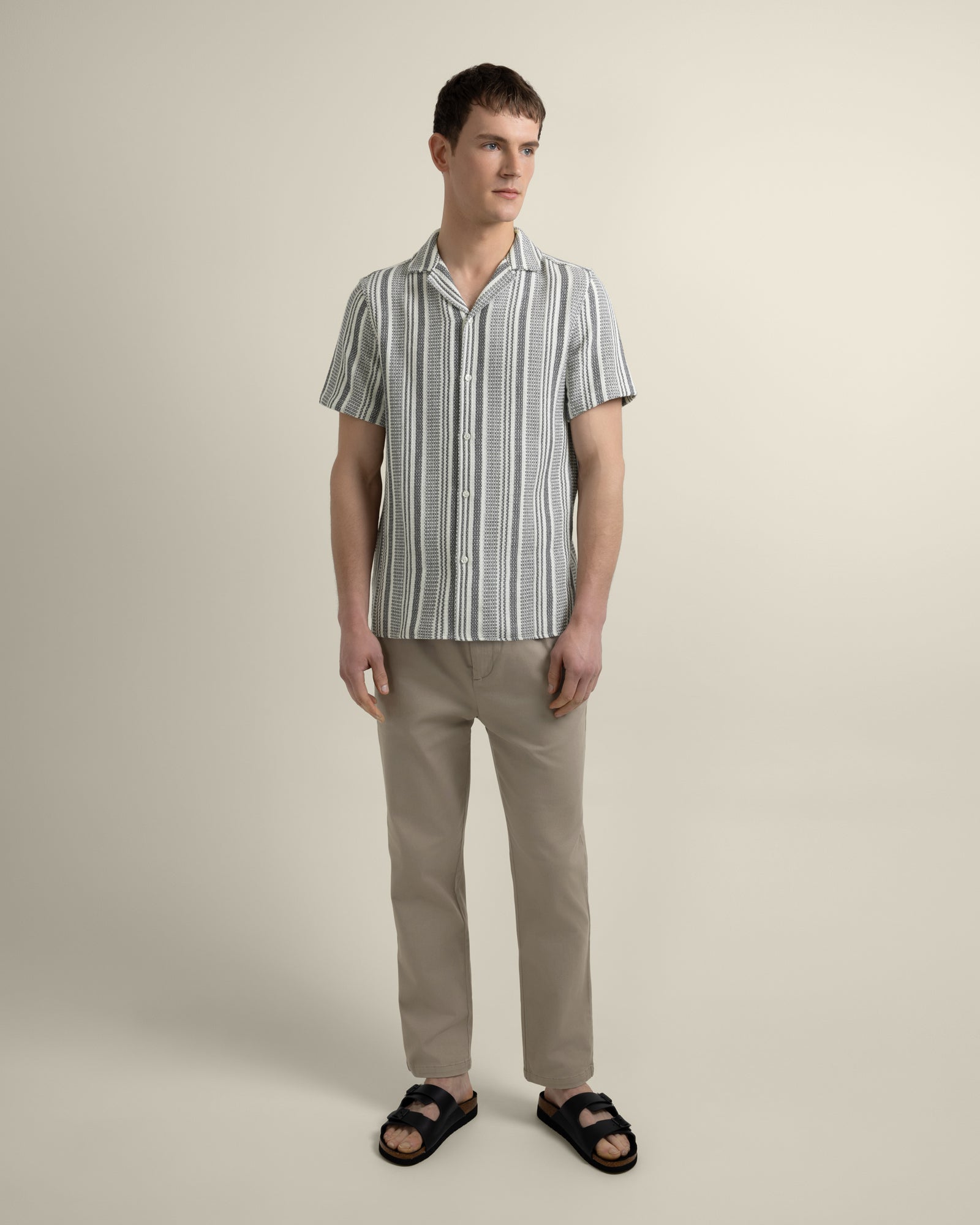 Olsen - Waffle Stripe Short Sleeve Shirt