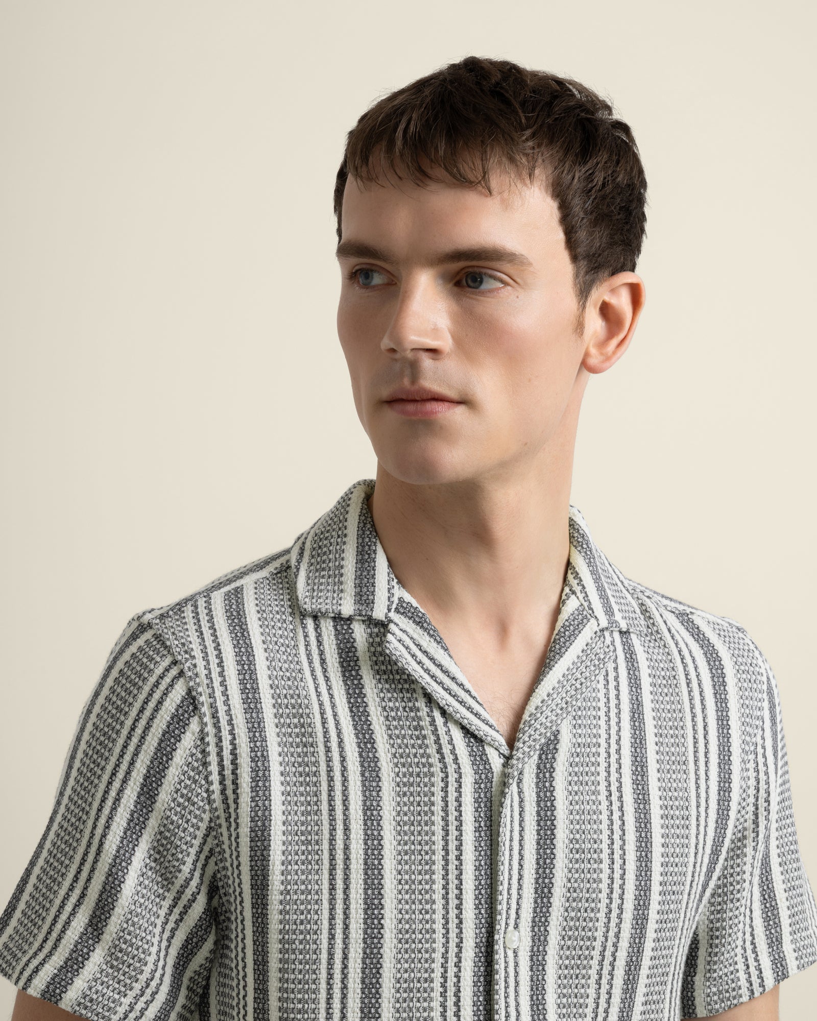 Olsen - Waffle Stripe Short Sleeve Shirt