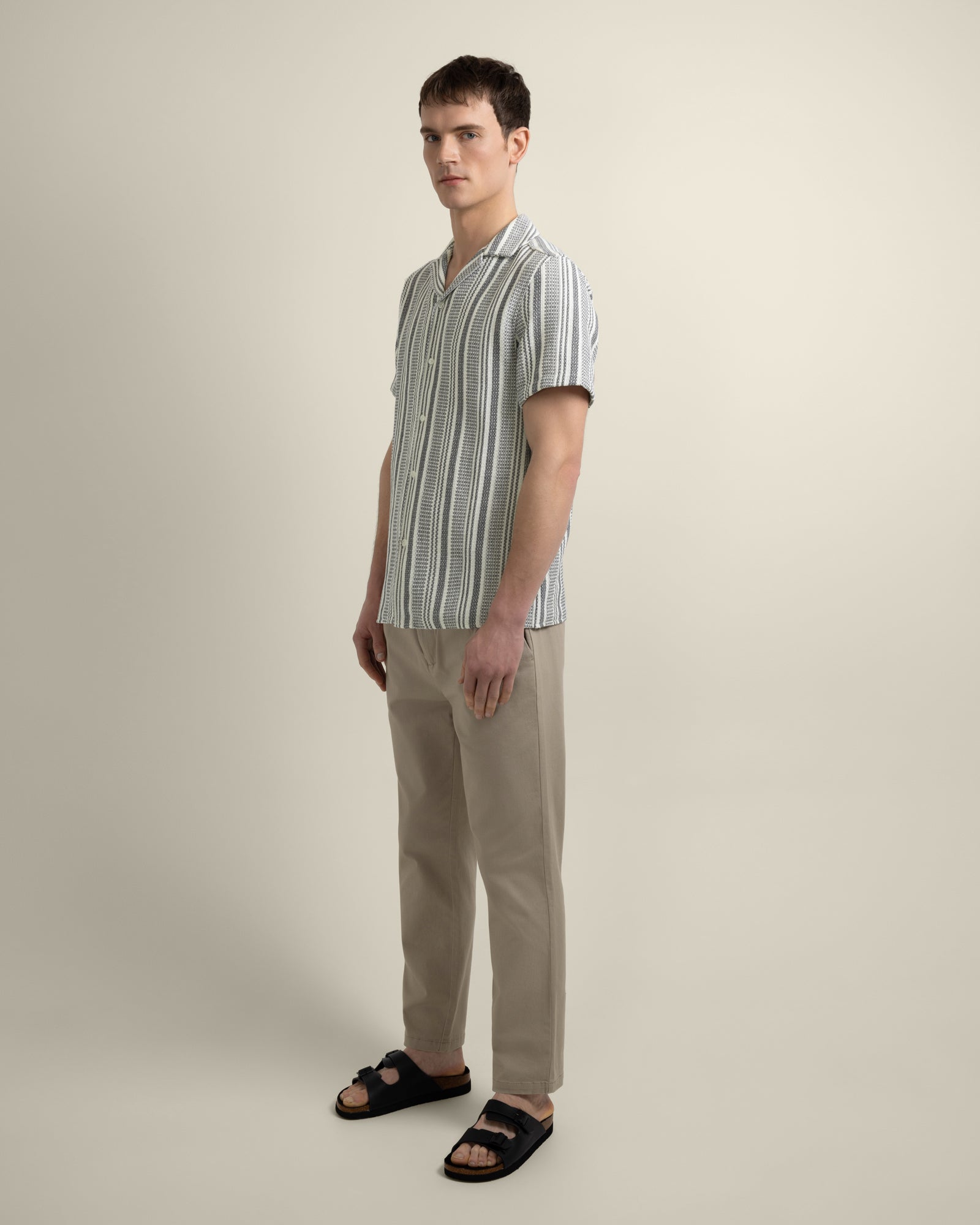 Olsen - Waffle Stripe Short Sleeve Shirt