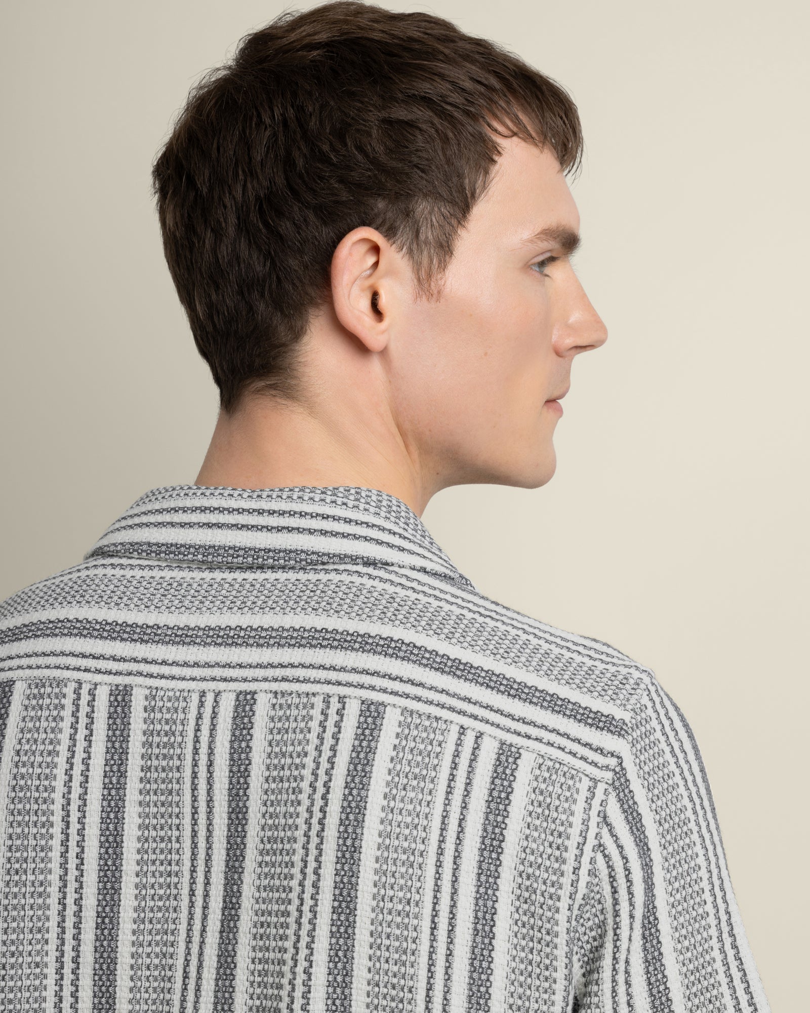 Olsen - Waffle Stripe Short Sleeve Shirt