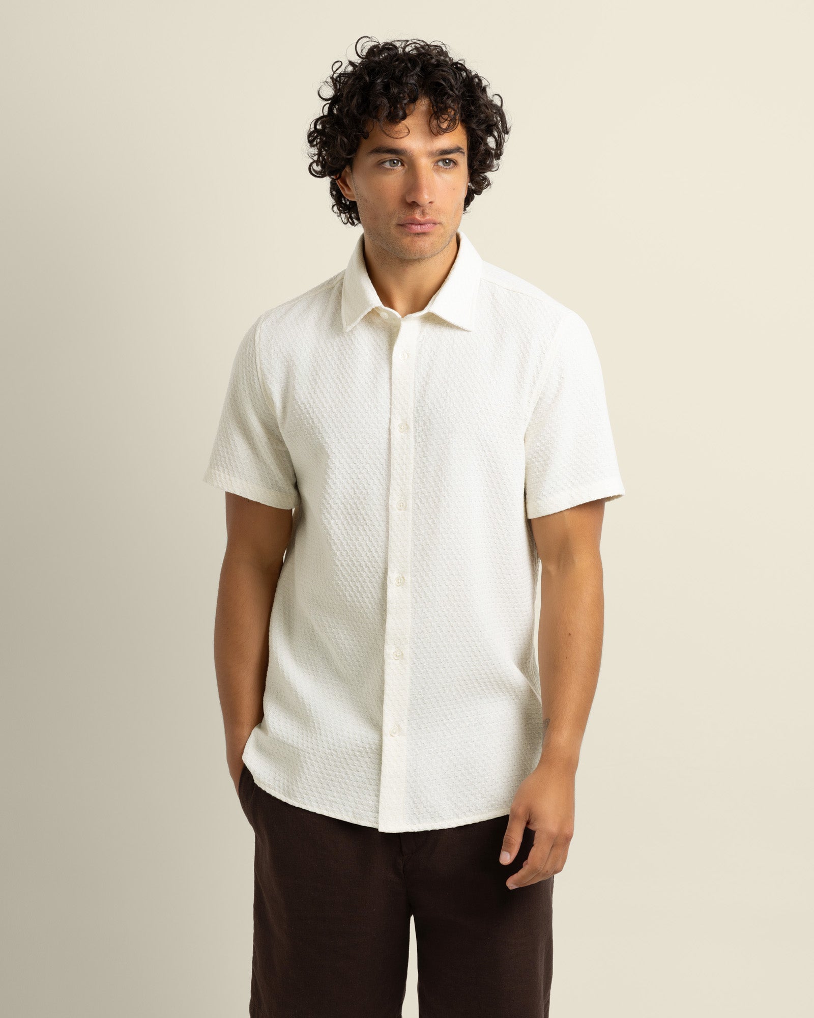 Carlsen - Square Jacquard Short Sleeve Shirt