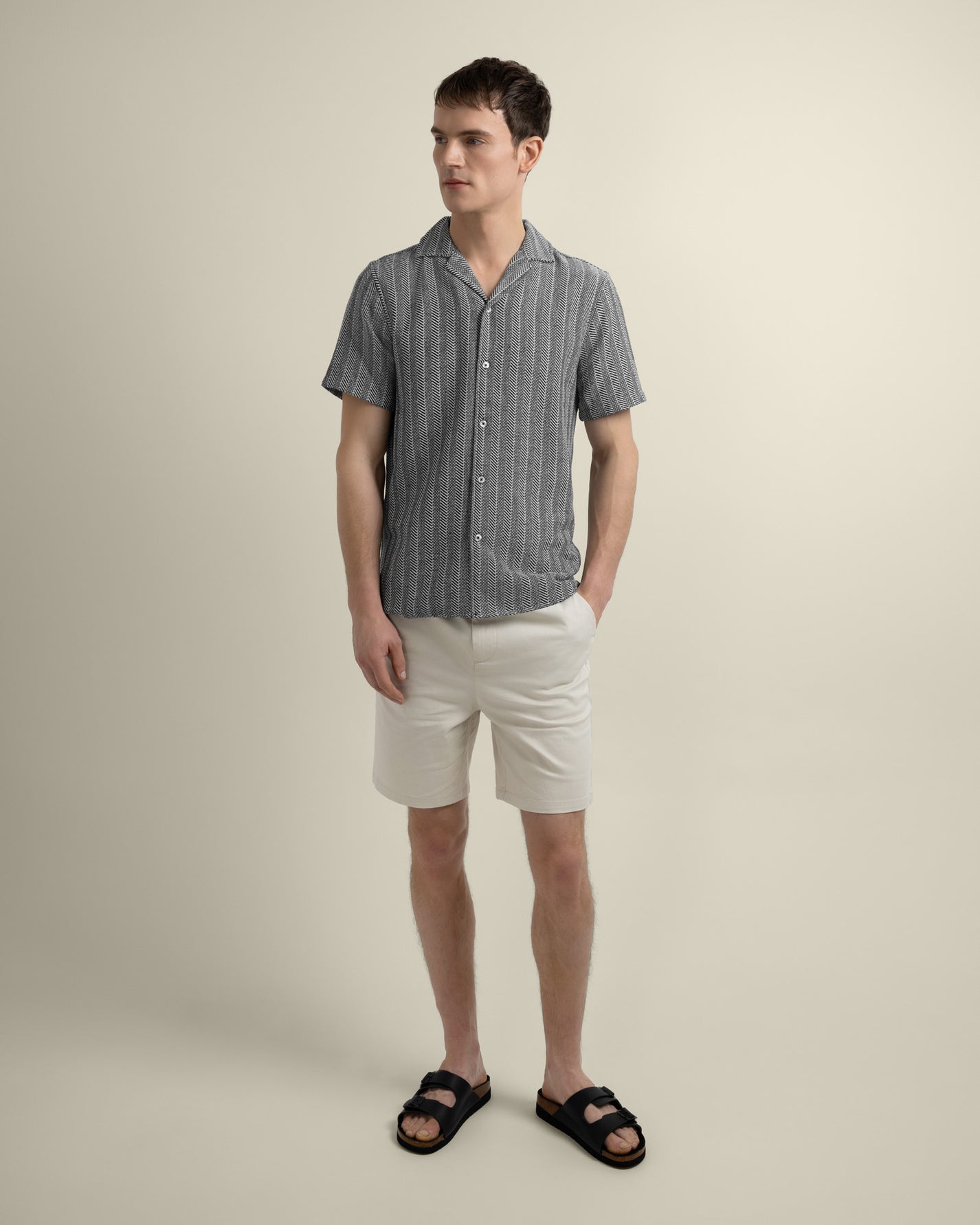 Frans - Twill Jacquard Stripe Short Sleeve Shirt